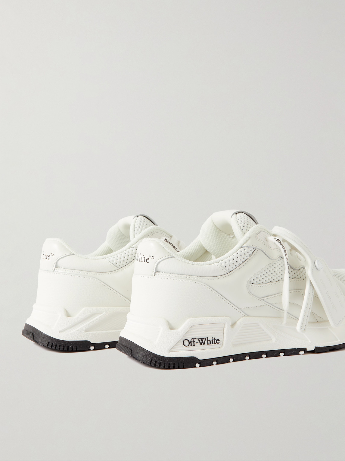 Shop Off-white Runner B Perforated Leather Sneakers In White