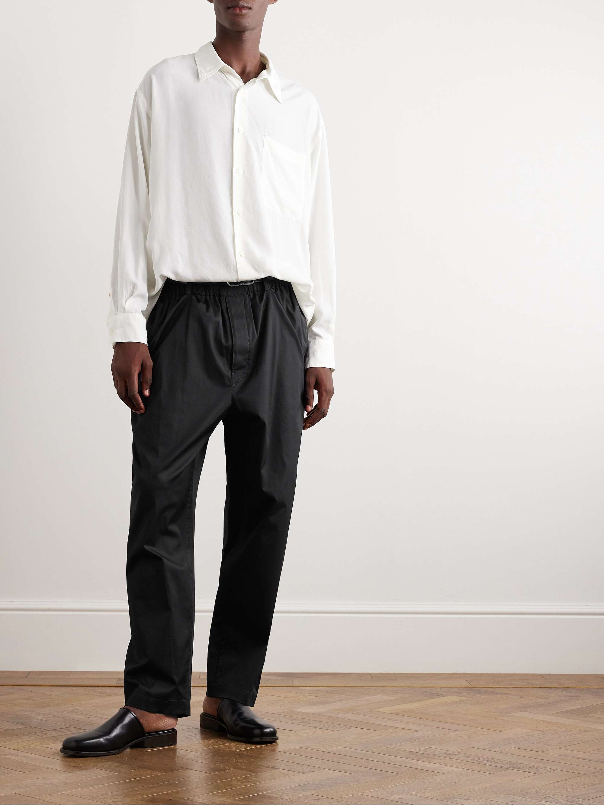 LEMAIRE Straight-Leg Cotton-Twill Drawstring Trousers for Men | MR PORTER