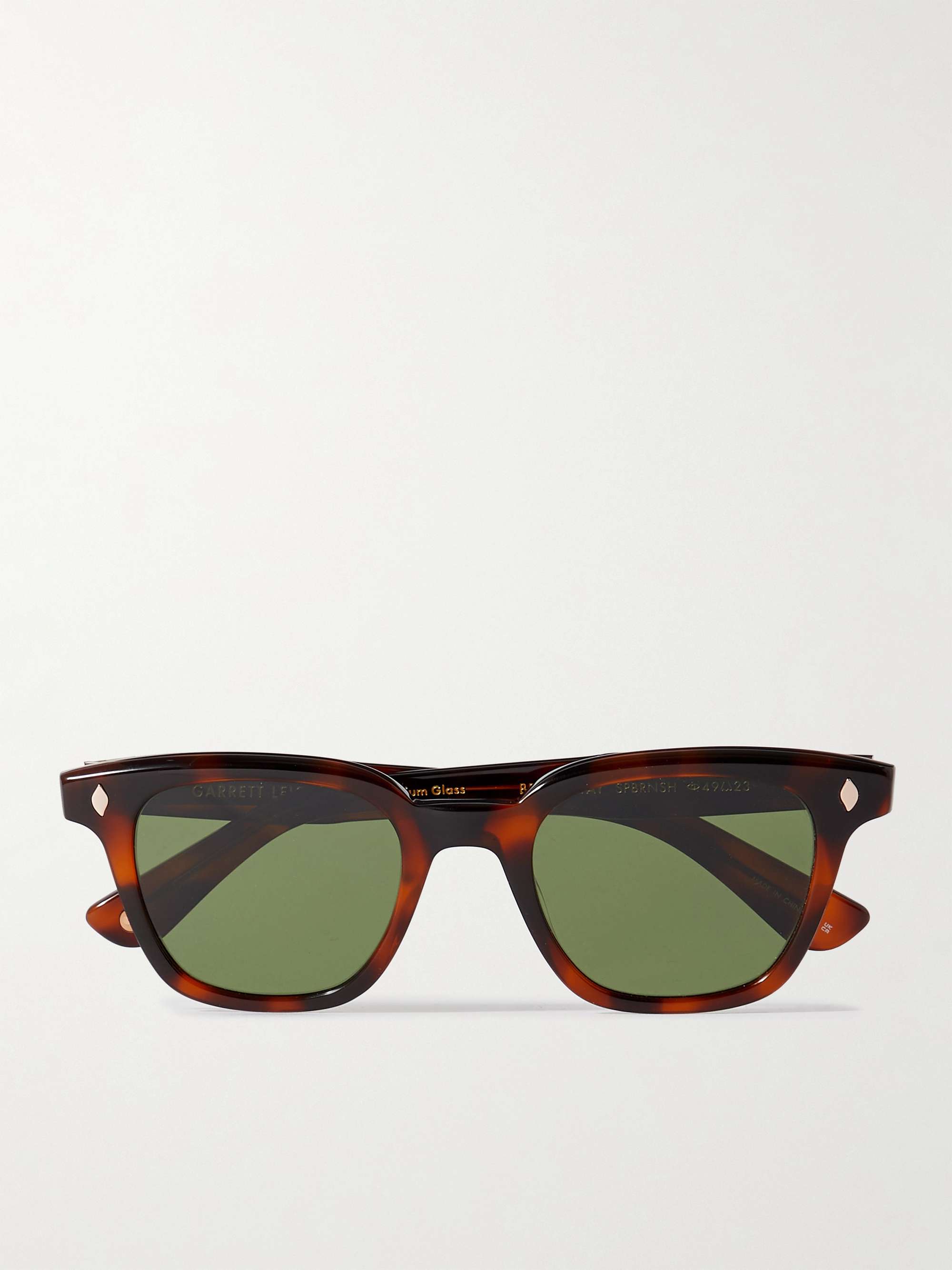 أخضر نظارات شمسية Broadway من الأسيتات بنقشة صدفة السلحفاة بإطار على شكل D  | GARRETT LEIGHT CALIFORNIA OPTICAL | MR PORTER