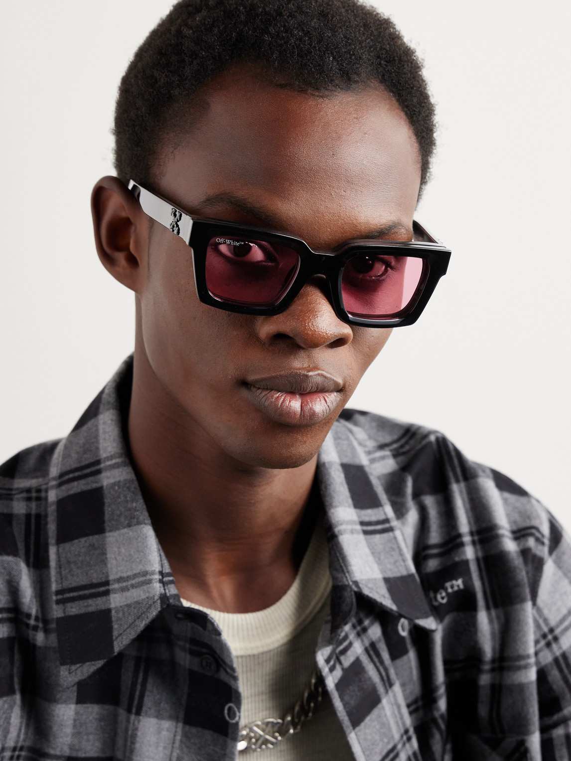 Shop Off-white Convertible Square-frame Acetate Optical Glasses In Black