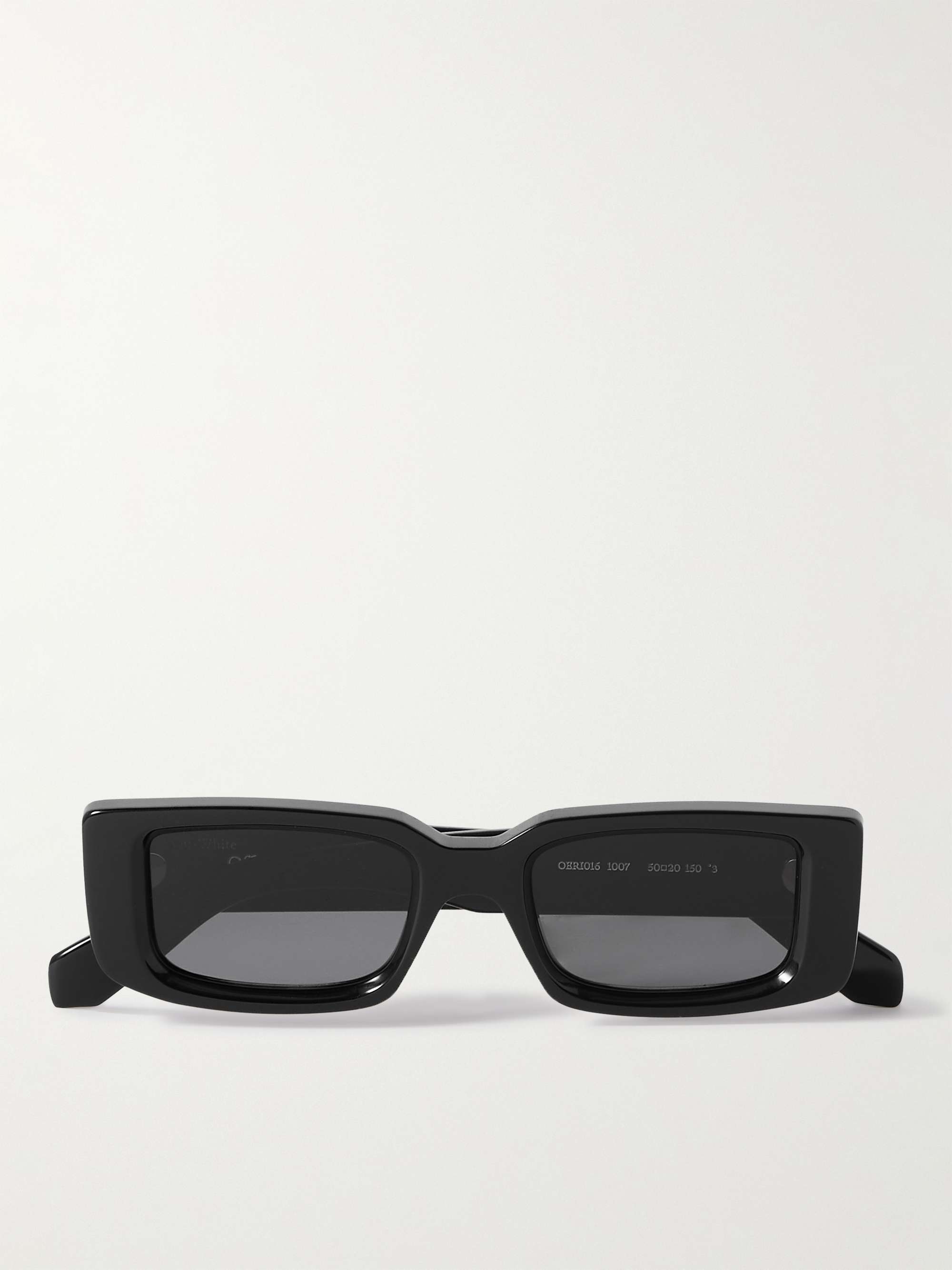 أسود نظارات شمسيّة Roma بإطار مستطيل من الأسيتات مزين بشعار العلامة | OFF- WHITE | MR PORTER