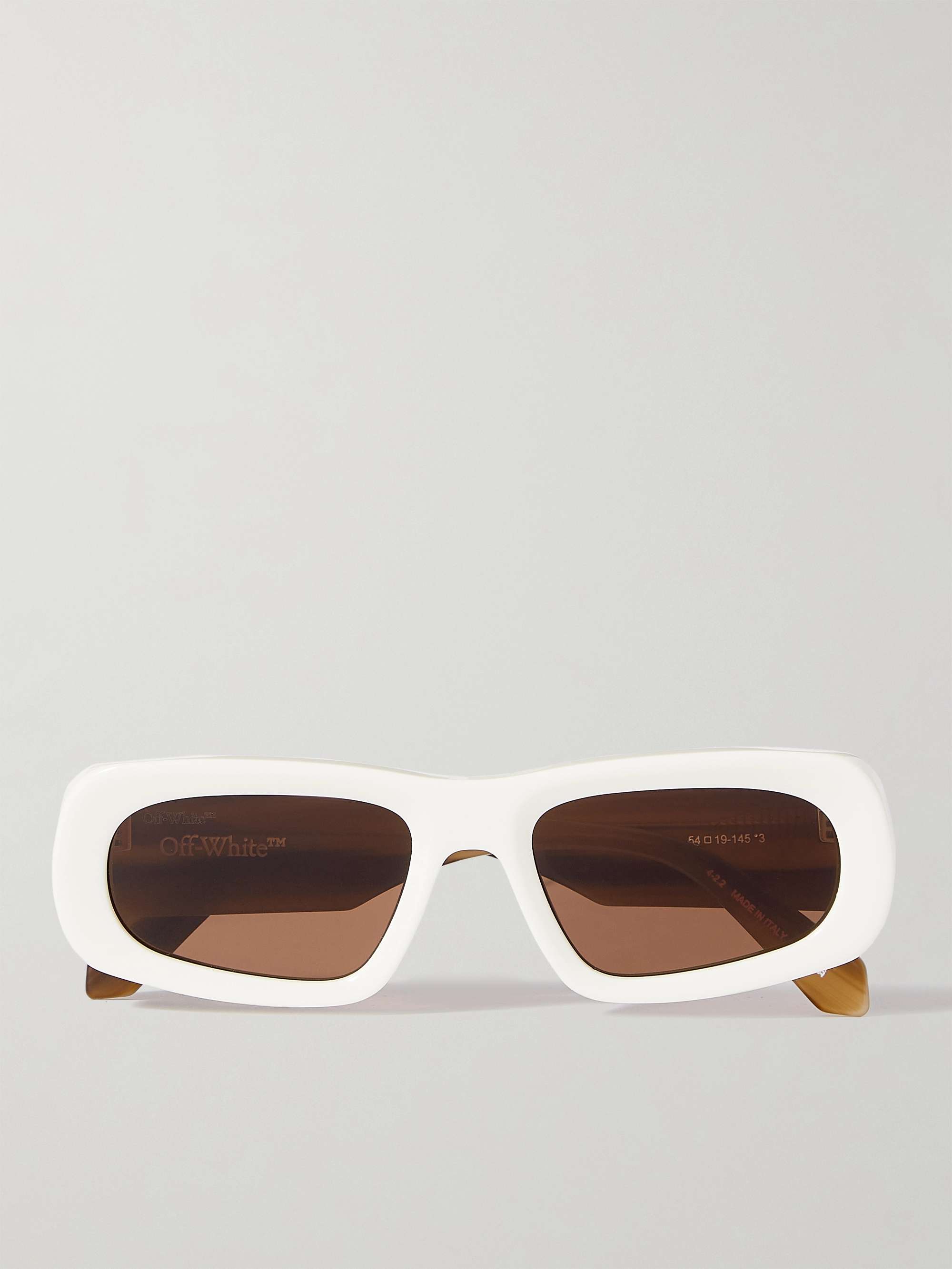 أبيض نظارات Austin الشمسية بإطار مربع من الأسيتات | OFF-WHITE | MR PORTER