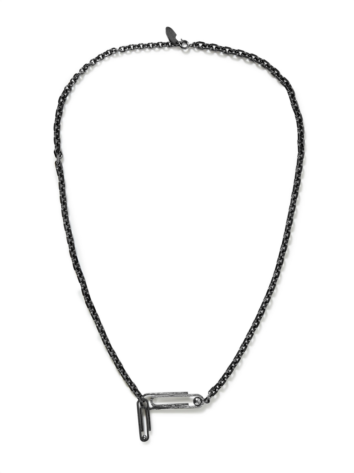 Off-white Gunmetal-tone Faux Pearl Necklace In Black | ModeSens