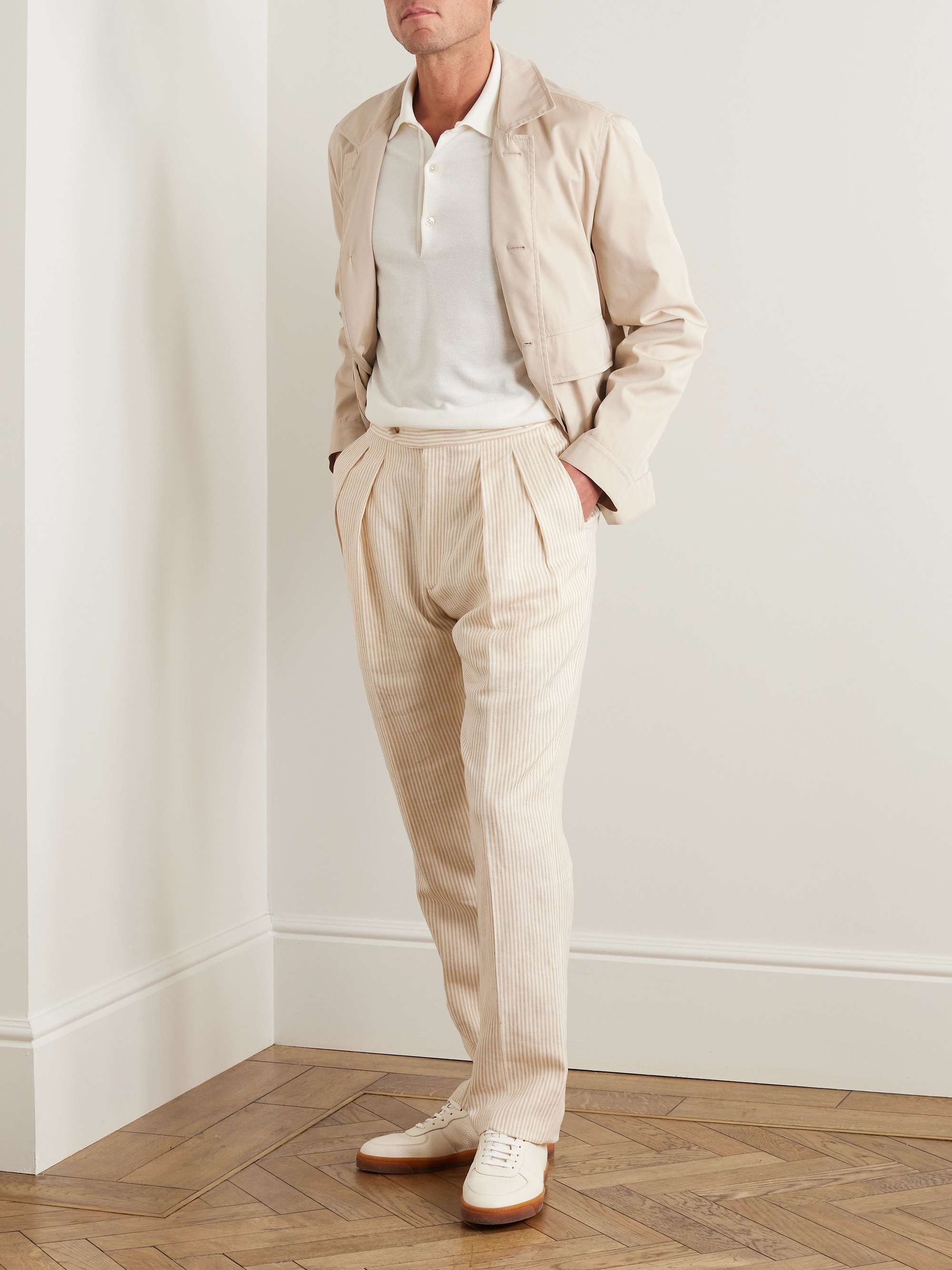 RICHARD JAMES Straight-Leg Linen and Wool-Blend Trousers for Men | MR PORTER