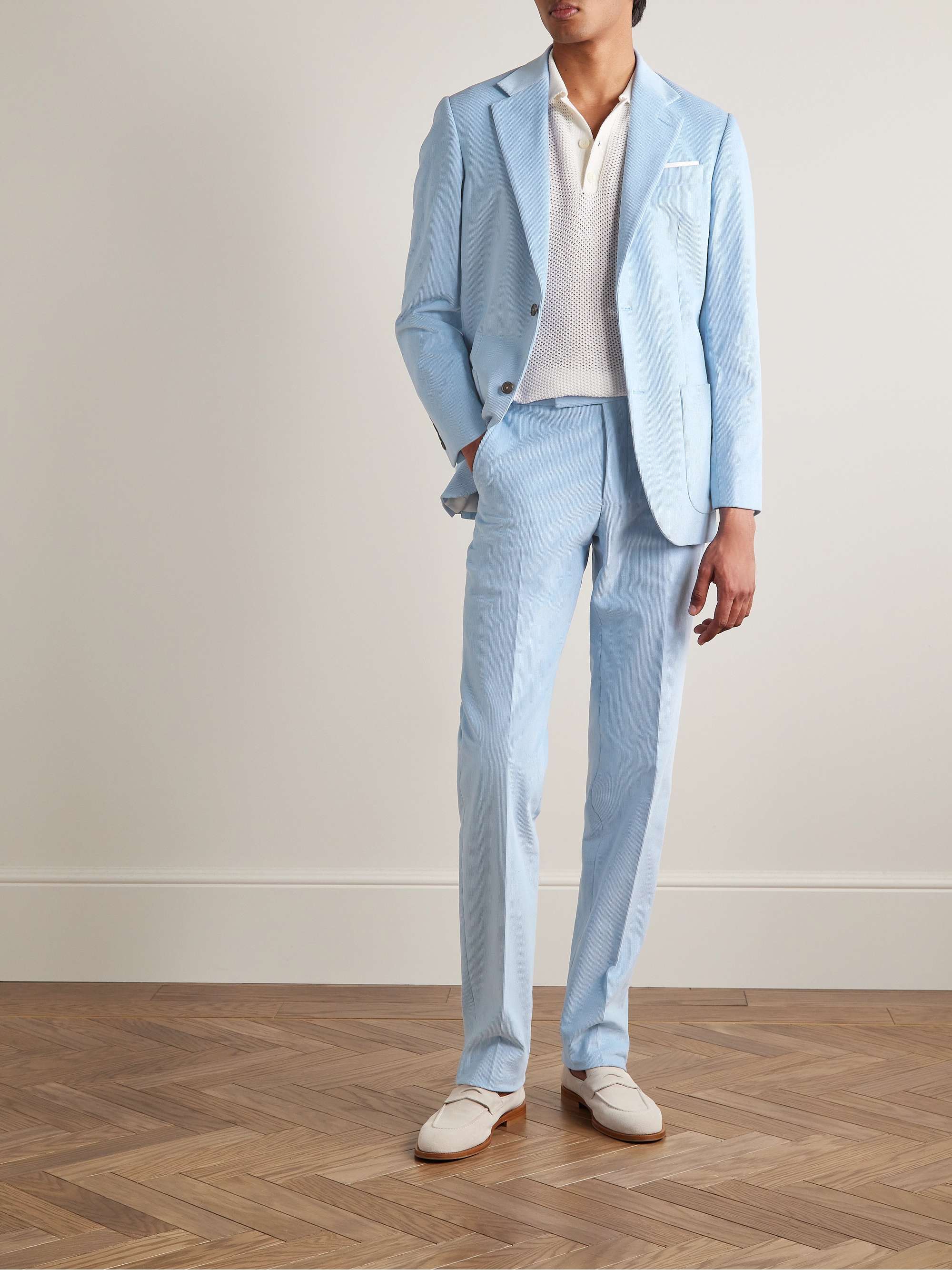 RICHARD JAMES Slim-Fit Straight-Leg Cotton-Corduroy Suit Trousers for Men |  MR PORTER