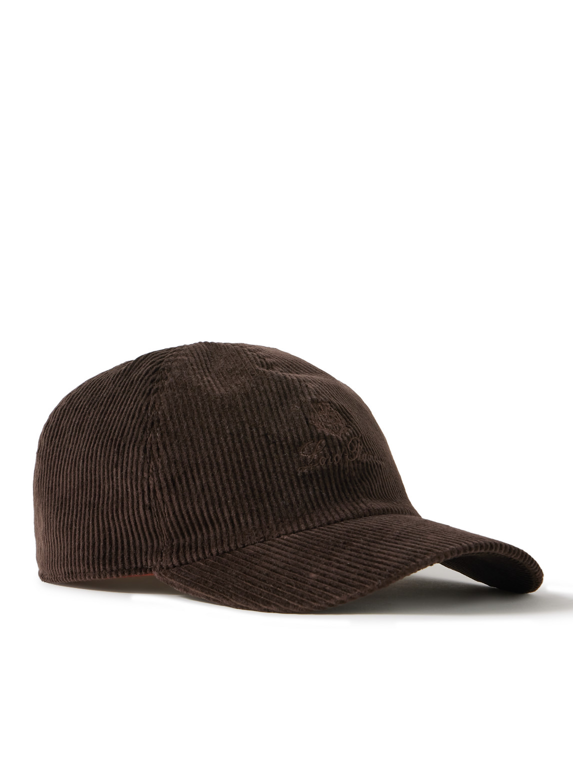 Loro Piana Embroidered Storm System® Cotton-blend Corduroy Baseball Cap In Brown