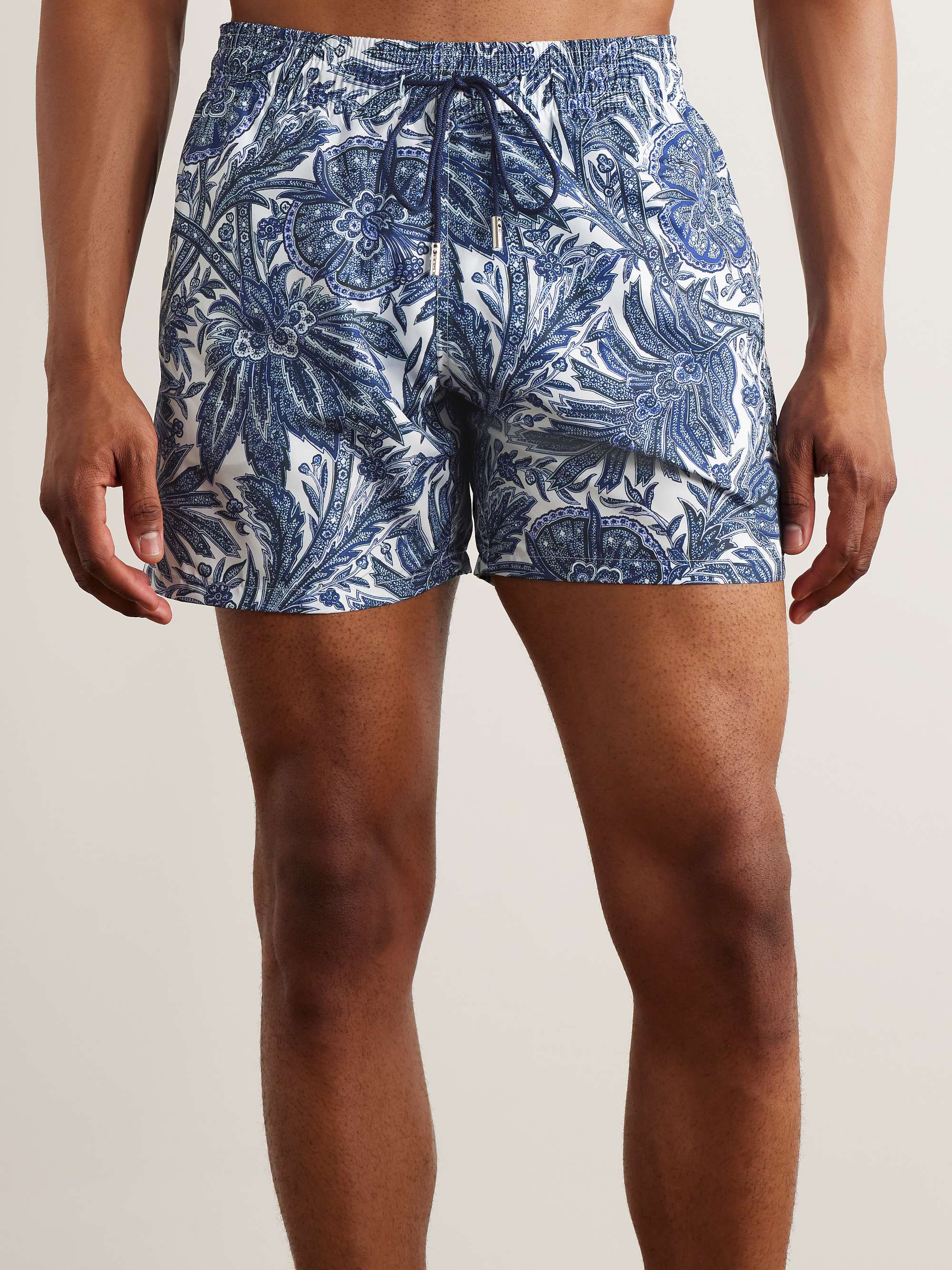 ETRO Slim-Fit Mid-Length Logo-Appliquéd Paisley-Print Swim Shorts for Men |  MR PORTER
