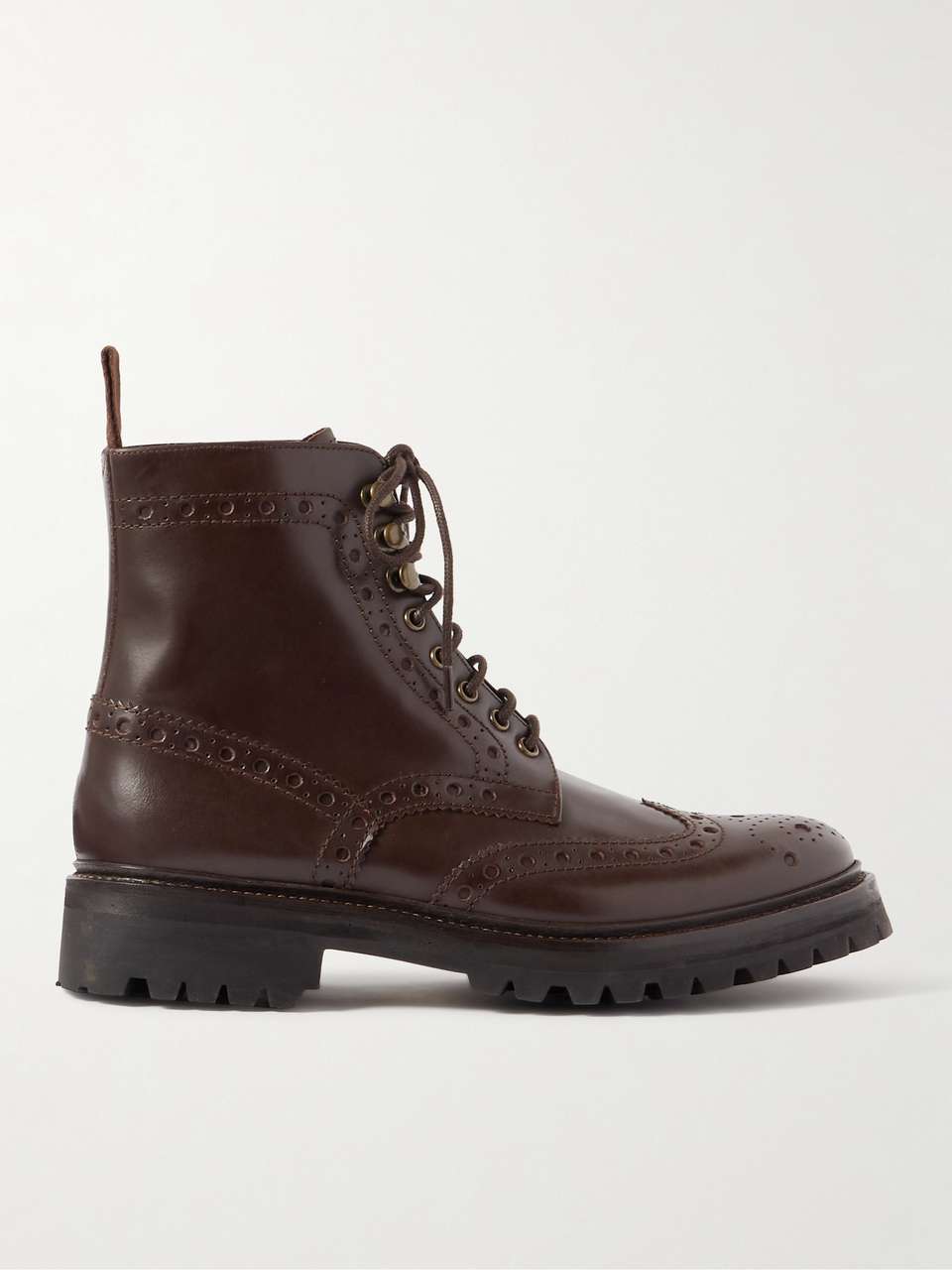 GRENSON Fred Leather Brogue Boots for Men | MR PORTER
