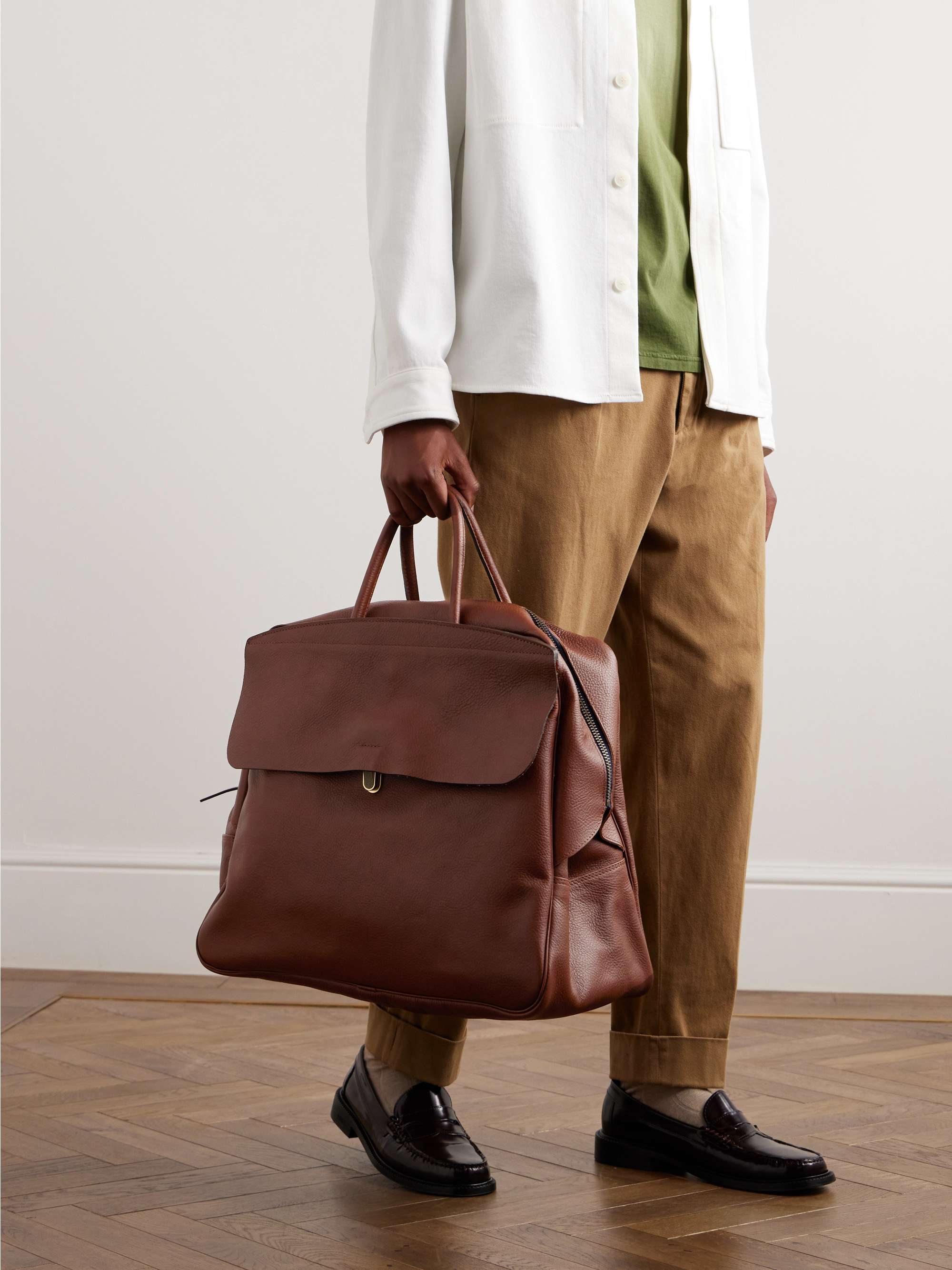 BLEU DE CHAUFFE Zoom Full-Grain Leather Weekend Bag for Men | MR PORTER
