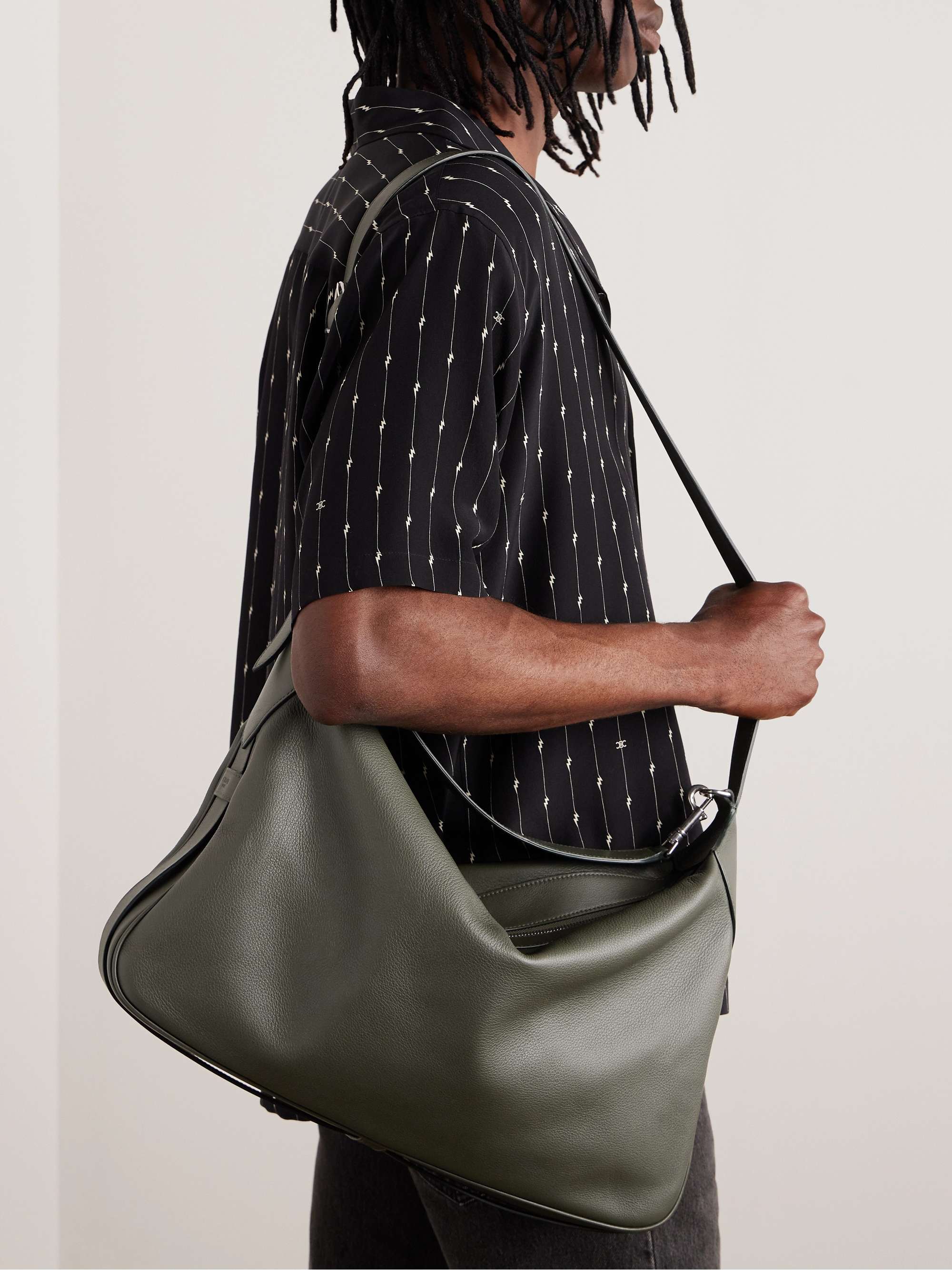CELINE HOMME Romy Large Full-Grain Leather Messenger Bag for Men | MR PORTER