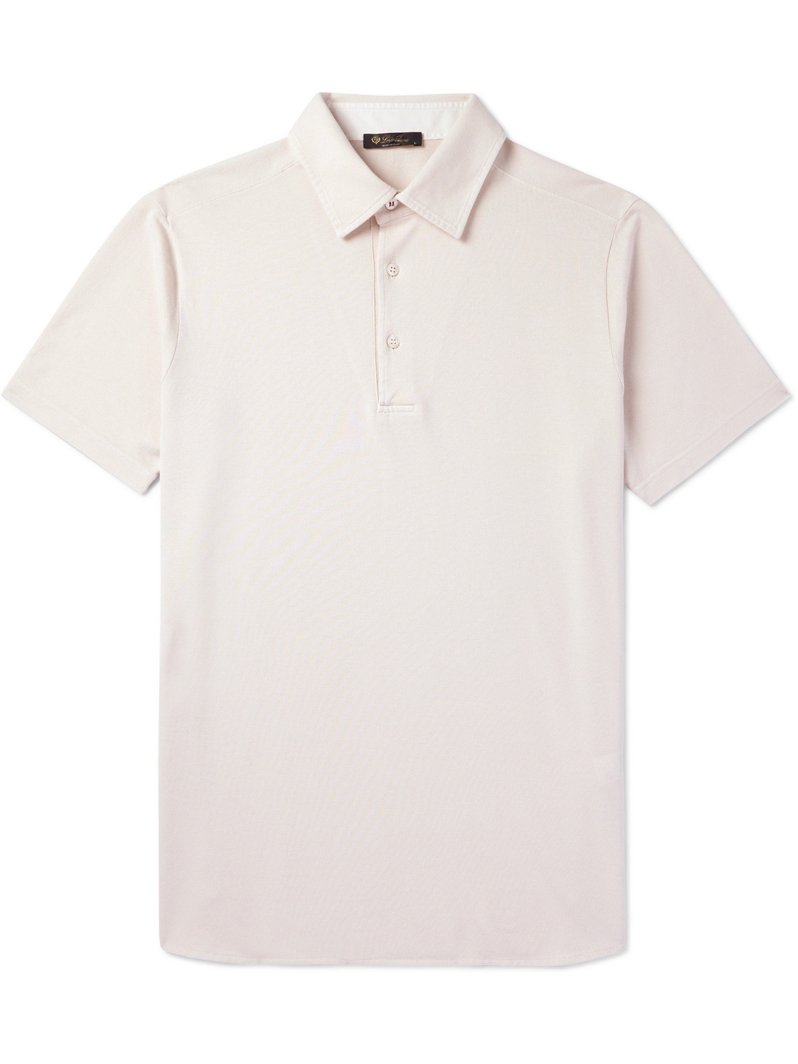 Loro Piana Cotton-piqué Polo Shirt In Neutrals