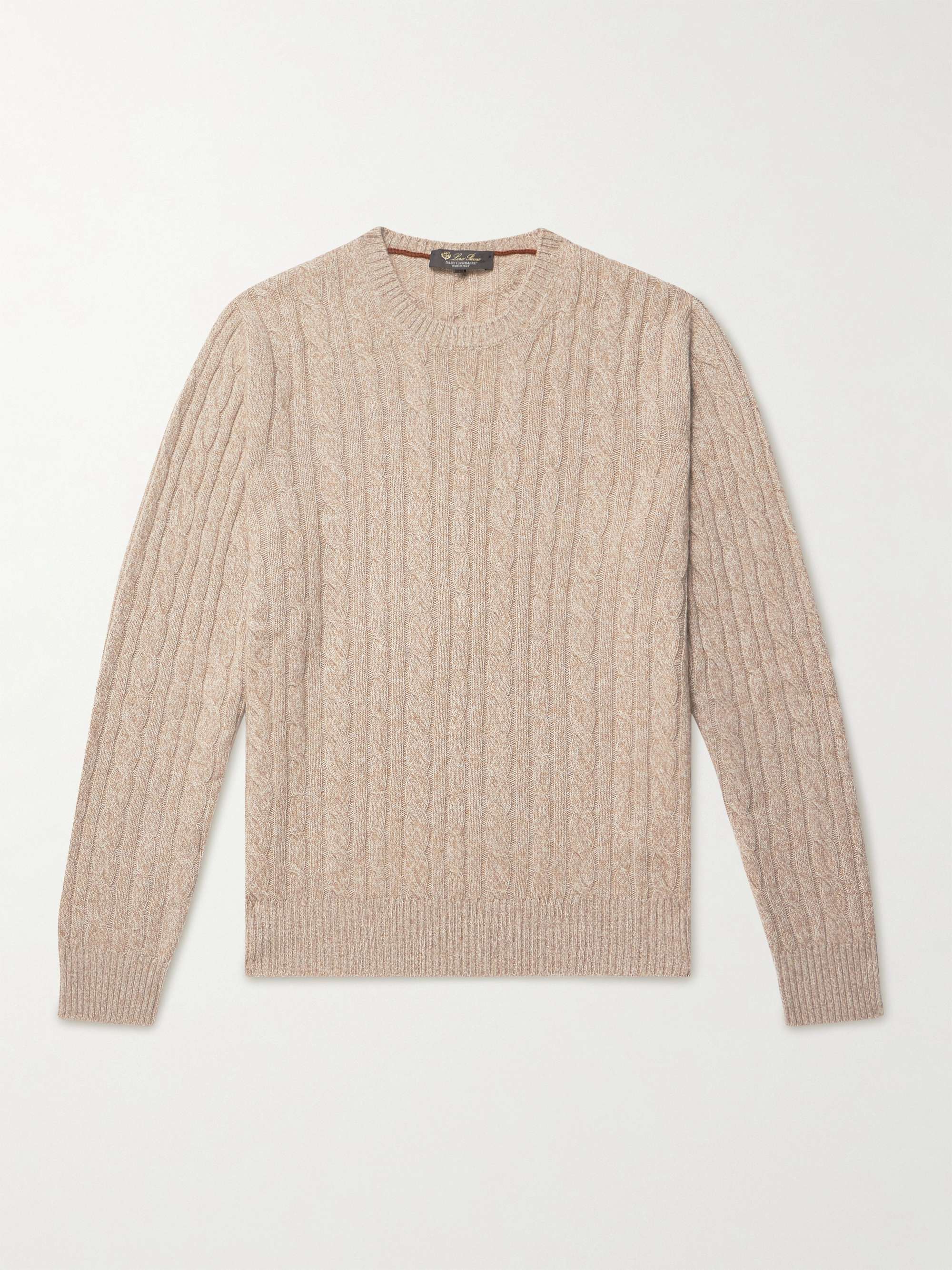 LORO PIANA Slim-Fit Cable-Knit Cashmere Sweater for Men | MR PORTER