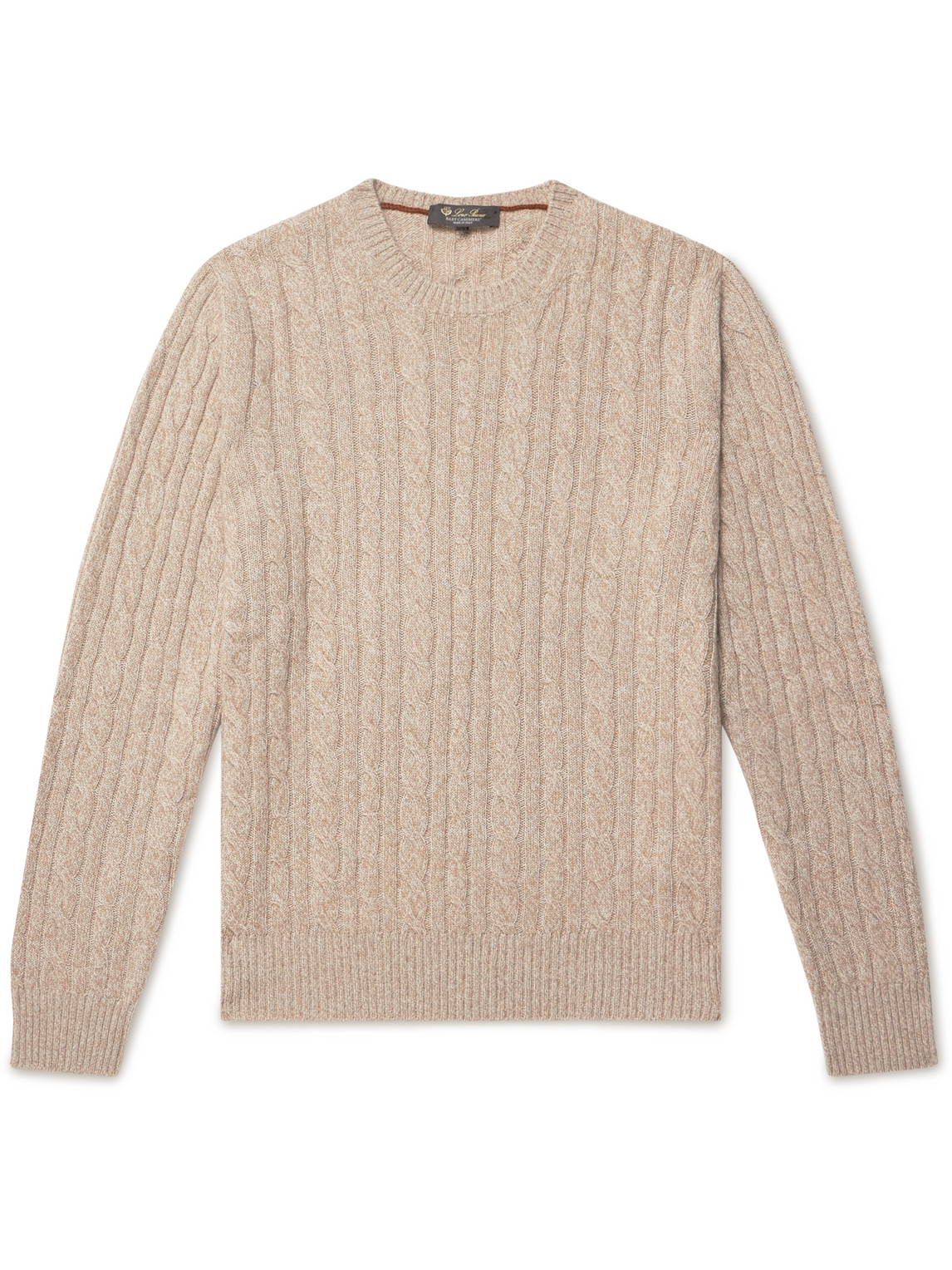 Loro Piana Slim-fit Cable-knit Cashmere Jumper In Neutrals