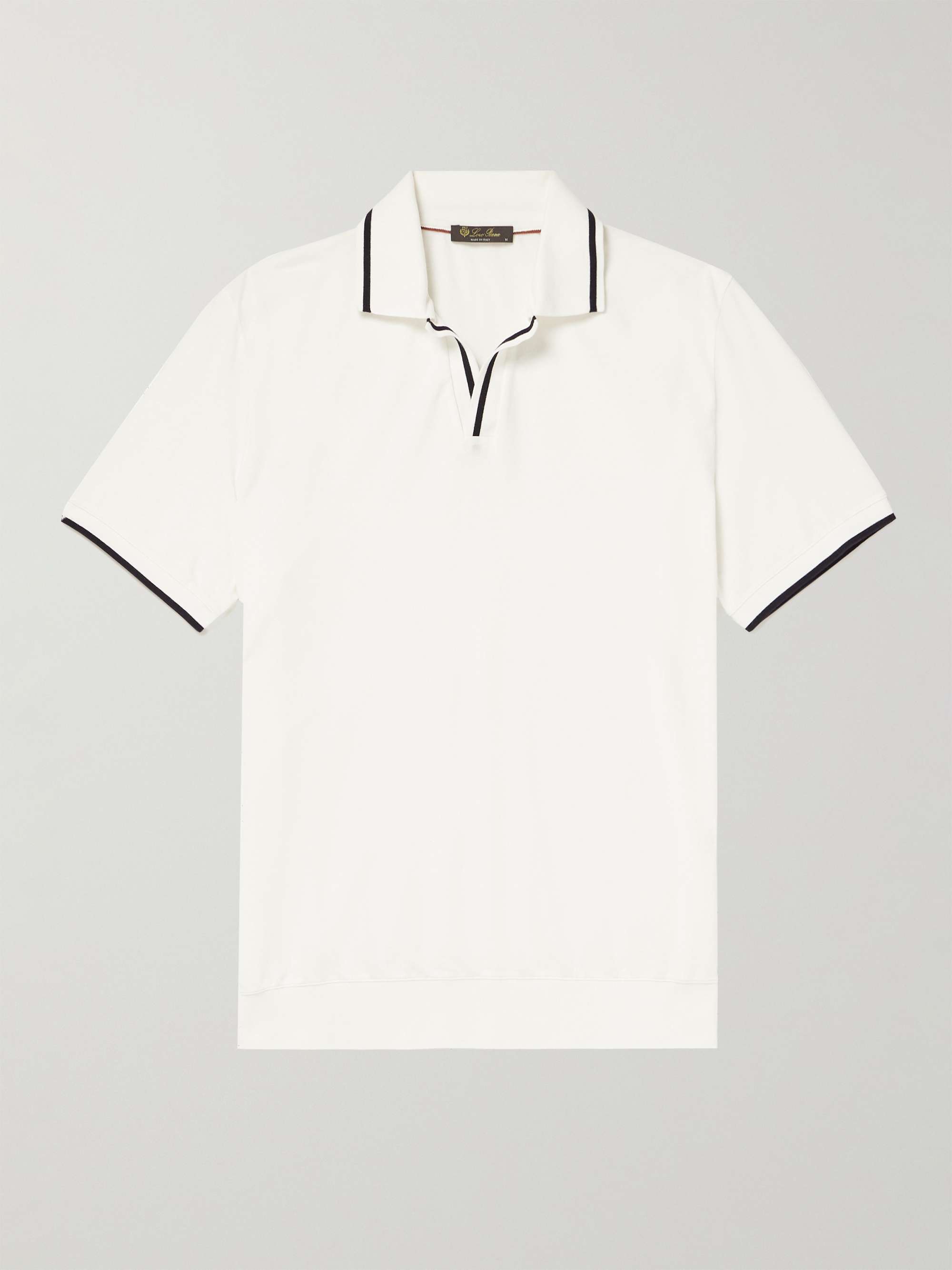LORO PIANA Contrast-Tipped Cotton Polo Shirt for Men | MR PORTER