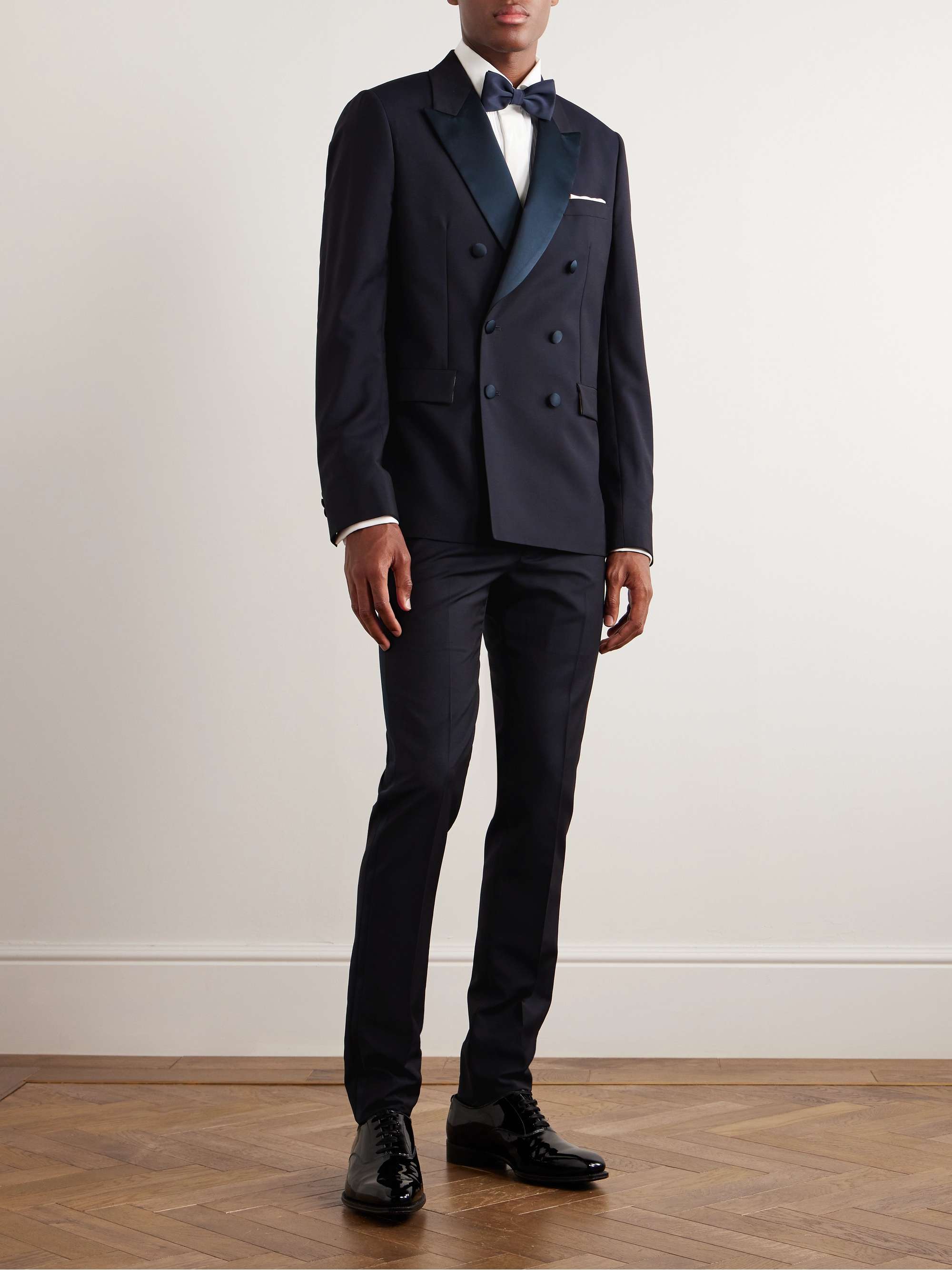PAUL SMITH Slim-Fit Double-Breasted Satin-Trimmed Wool and Mohair-Blend  Tuxedo Jacket for Men | MR PORTER