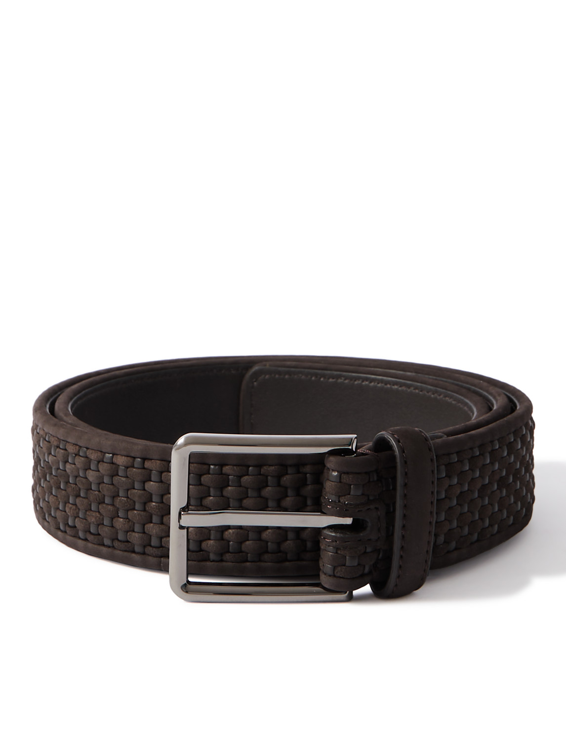 Zegna 3cm Pelletessuta™ Leather Belt In Brown