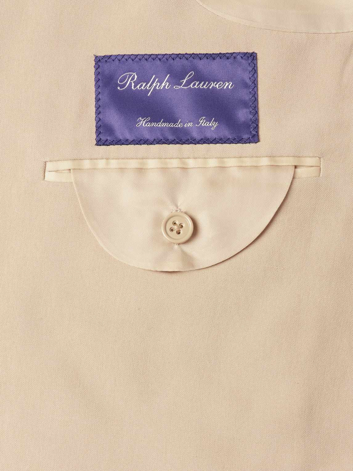 Shop Ralph Lauren Purple Label Slim-fit Double-breasted Silk-shantung Suit In Neutrals