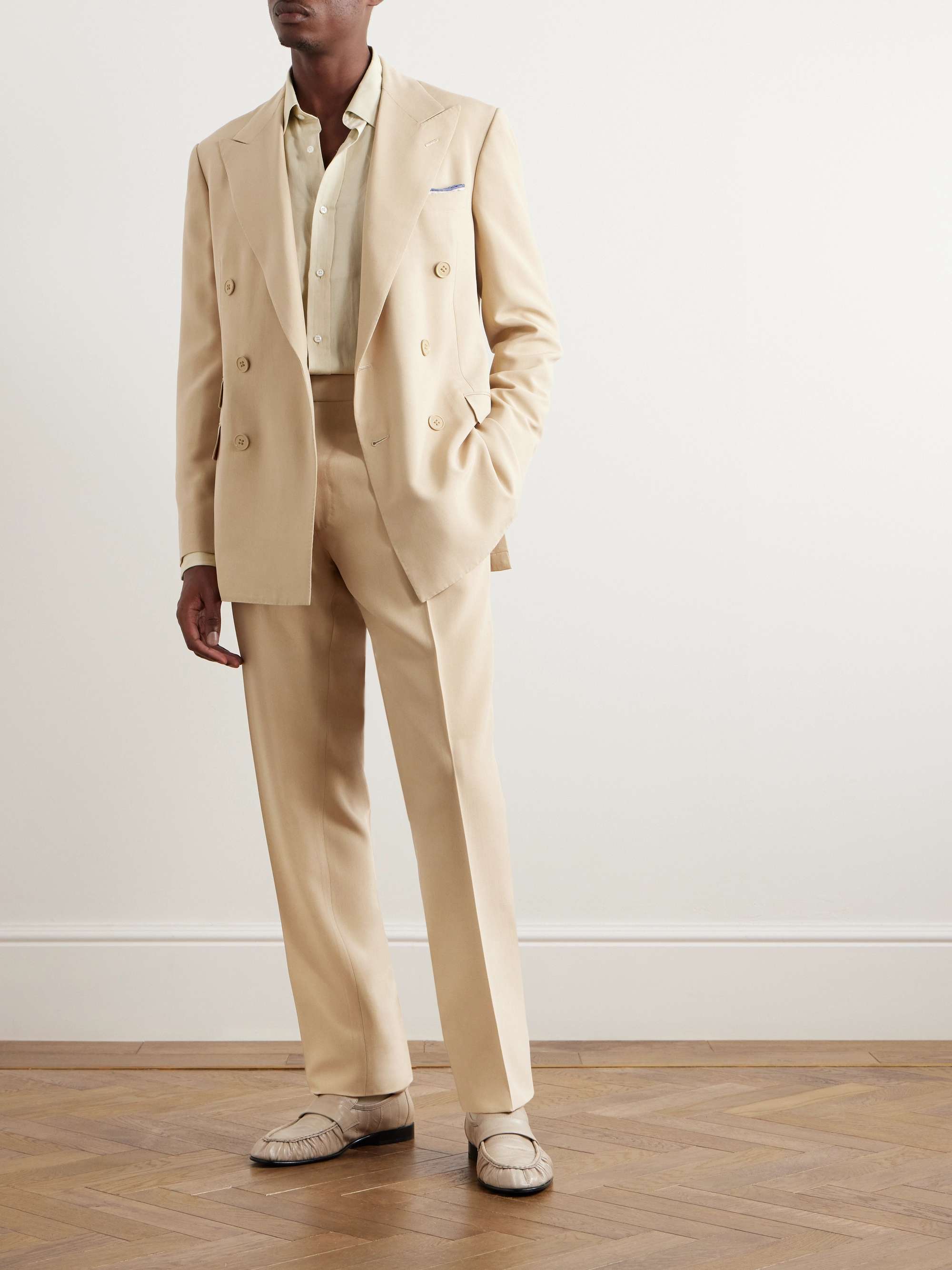RALPH LAUREN PURPLE LABEL Slim-Fit Double-Breasted Silk-Shantung Suit for  Men | MR PORTER