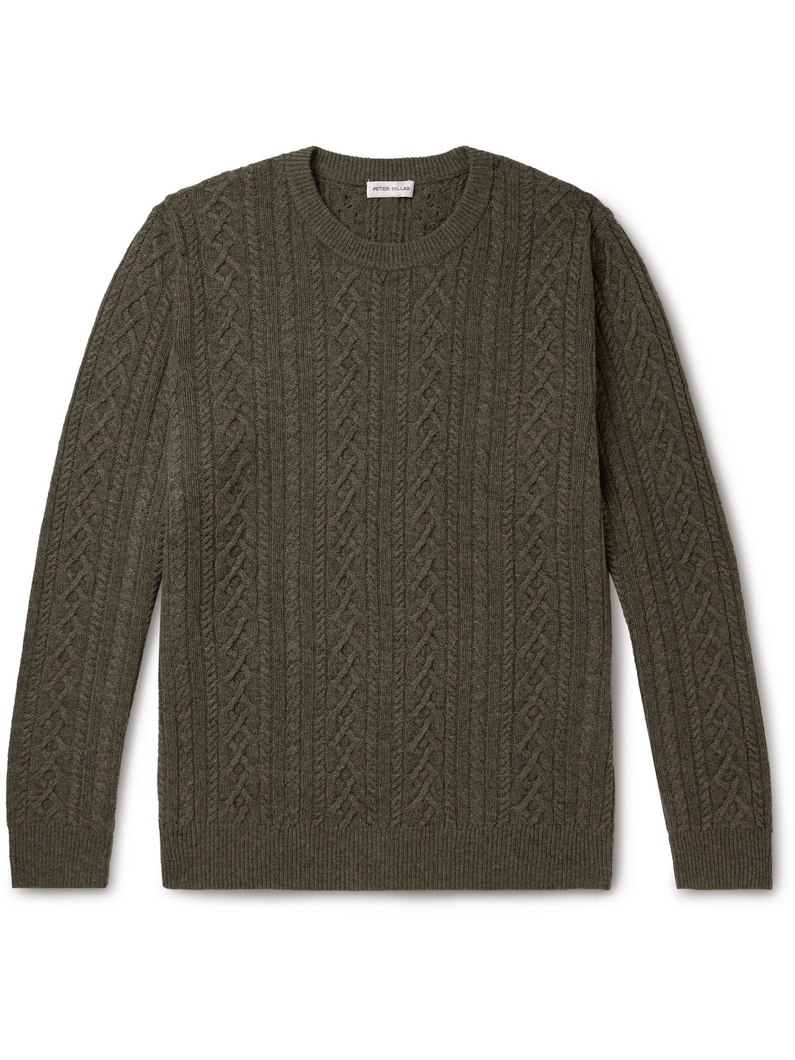 PETER MILLAR RIDGE CABLE-KNIT WOOL, YAK AND CASHMERE-BLEND jumper