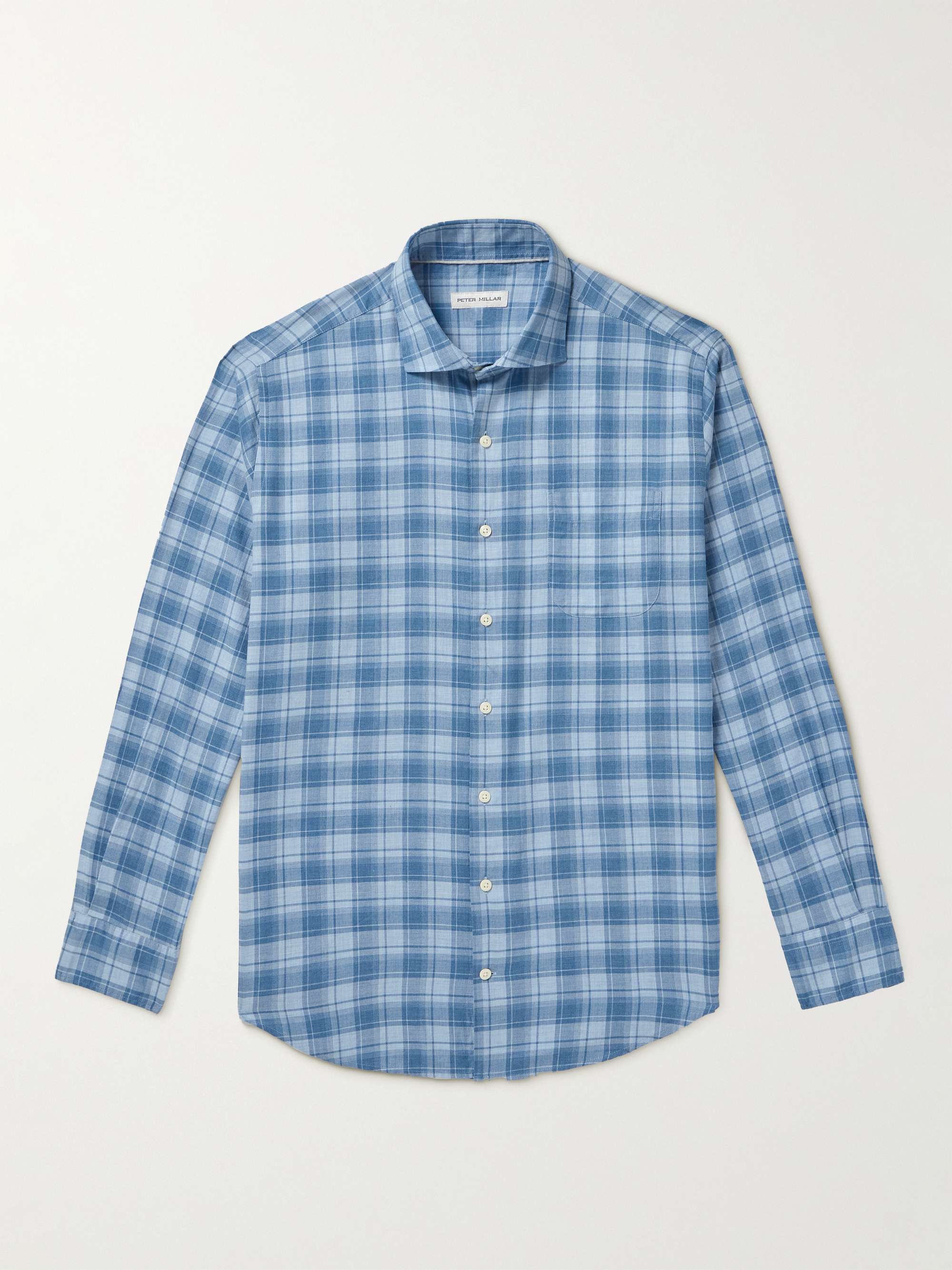 PETER MILLAR Fillmore Spread-Collar Checked Cotton-Twill Shirt for Men ...