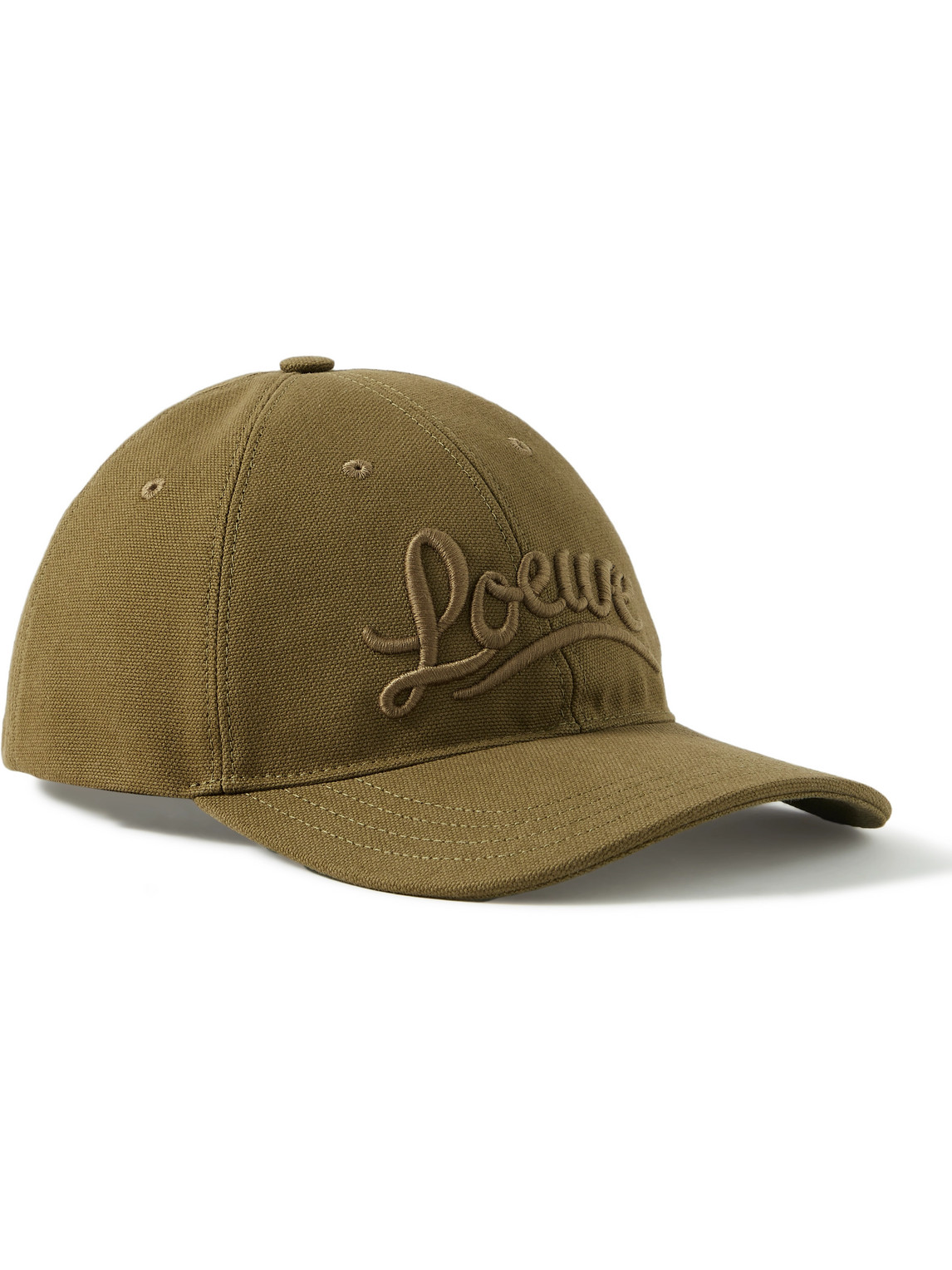 Loewe Paula's Ibiza Logo-embroidered Cotton-canvas Baseball Cap In Green
