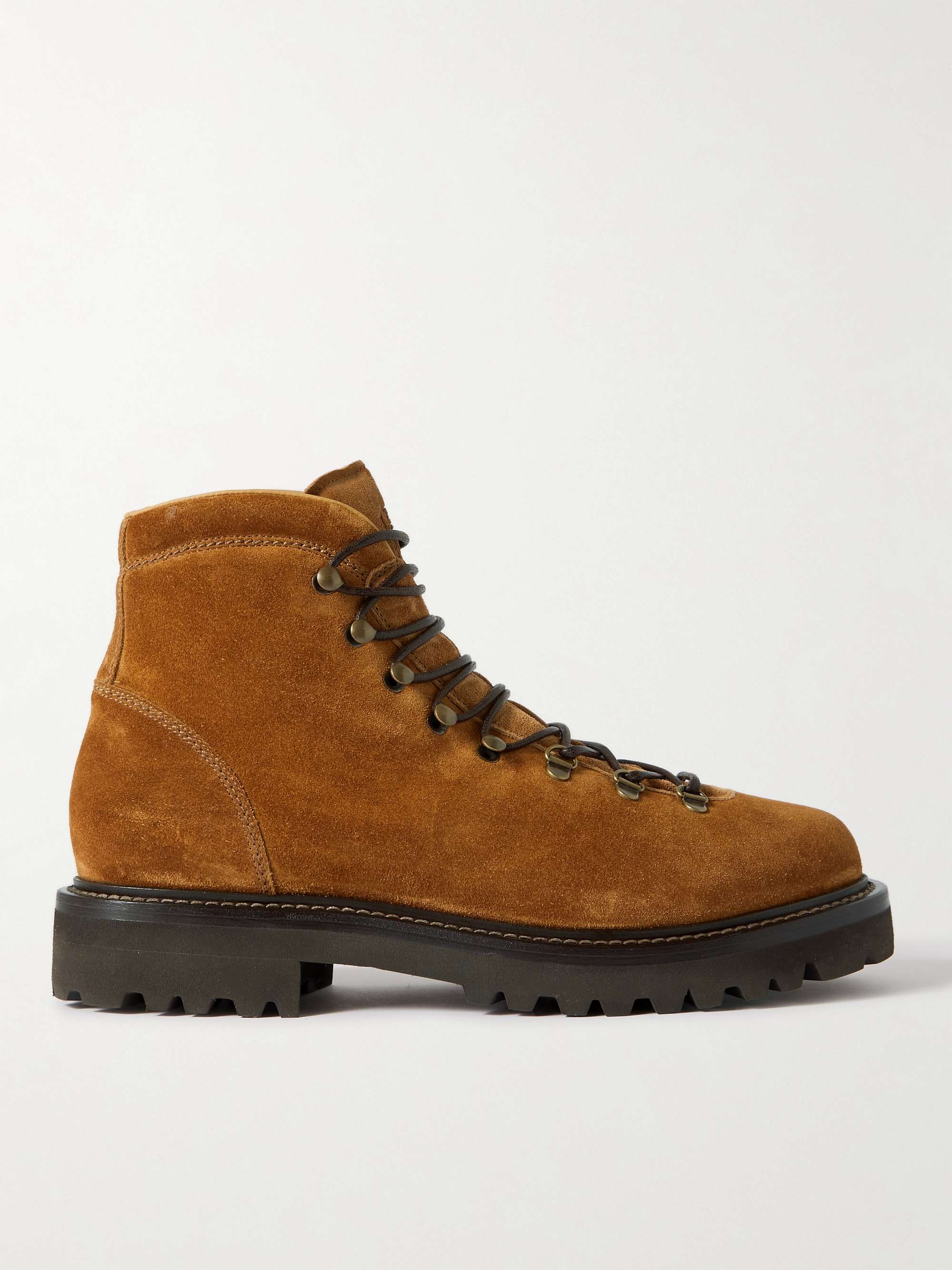 BRUNELLO CUCINELLI Shearling-Lined Suede Hiking Boots for Men | MR PORTER