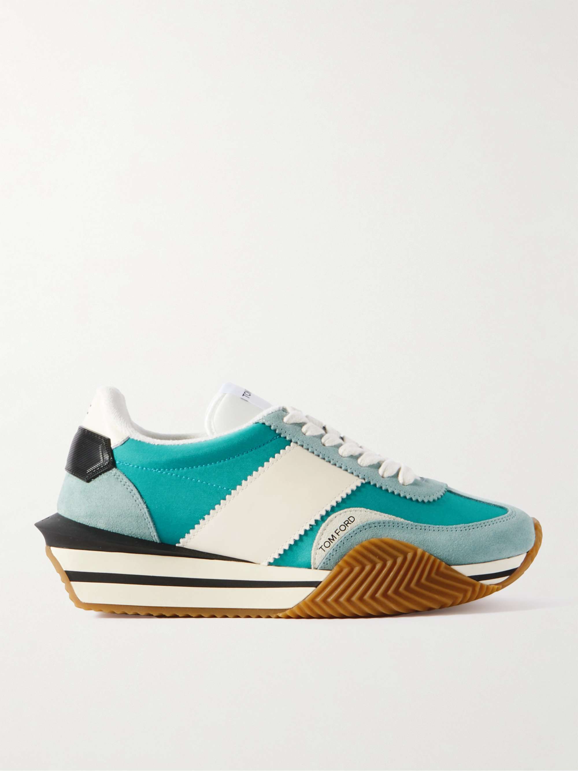 TOM FORD James Rubber-Trimmed Leather, Suede and Nylon Sneakers for Men | MR  PORTER