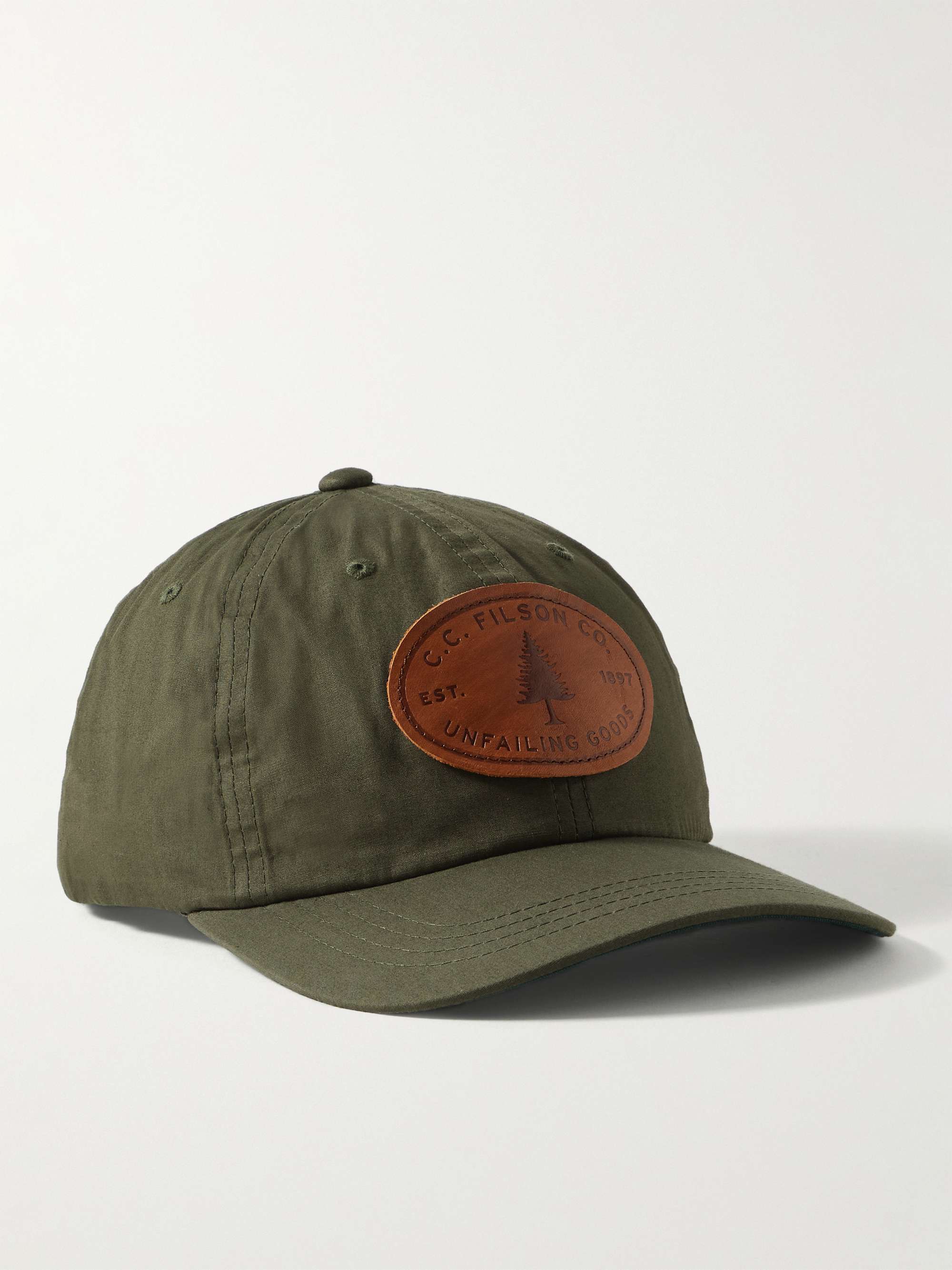 أخضر عسكري قبعة بيسبول Dad من القطن مع حاشية من الجلد مطرّزة بشعار العلامة  | NEIGHBORHOOD | MR PORTER