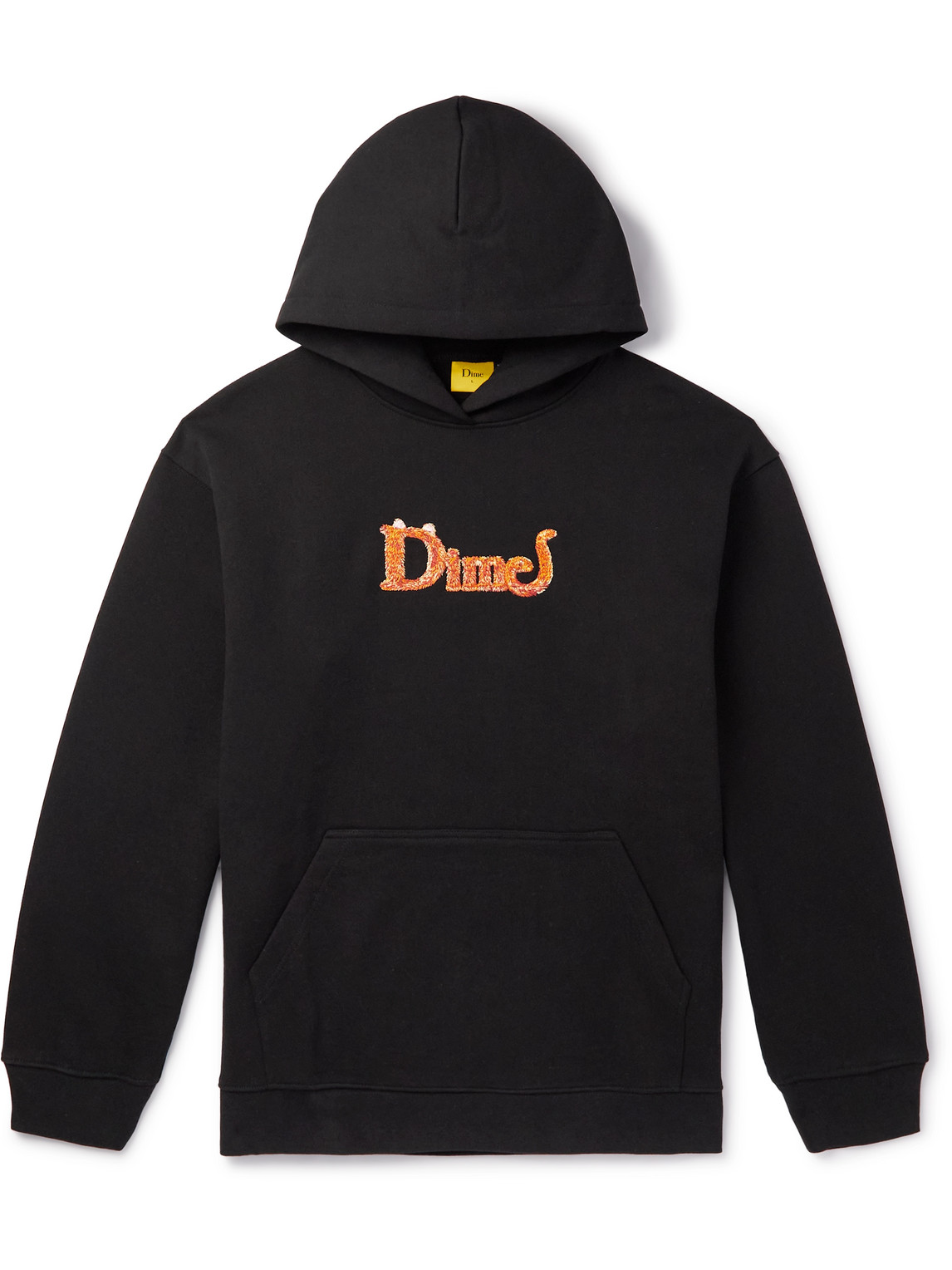 DIME LOGO-EMBROIDERED COTTON-JERSEY HOODIE