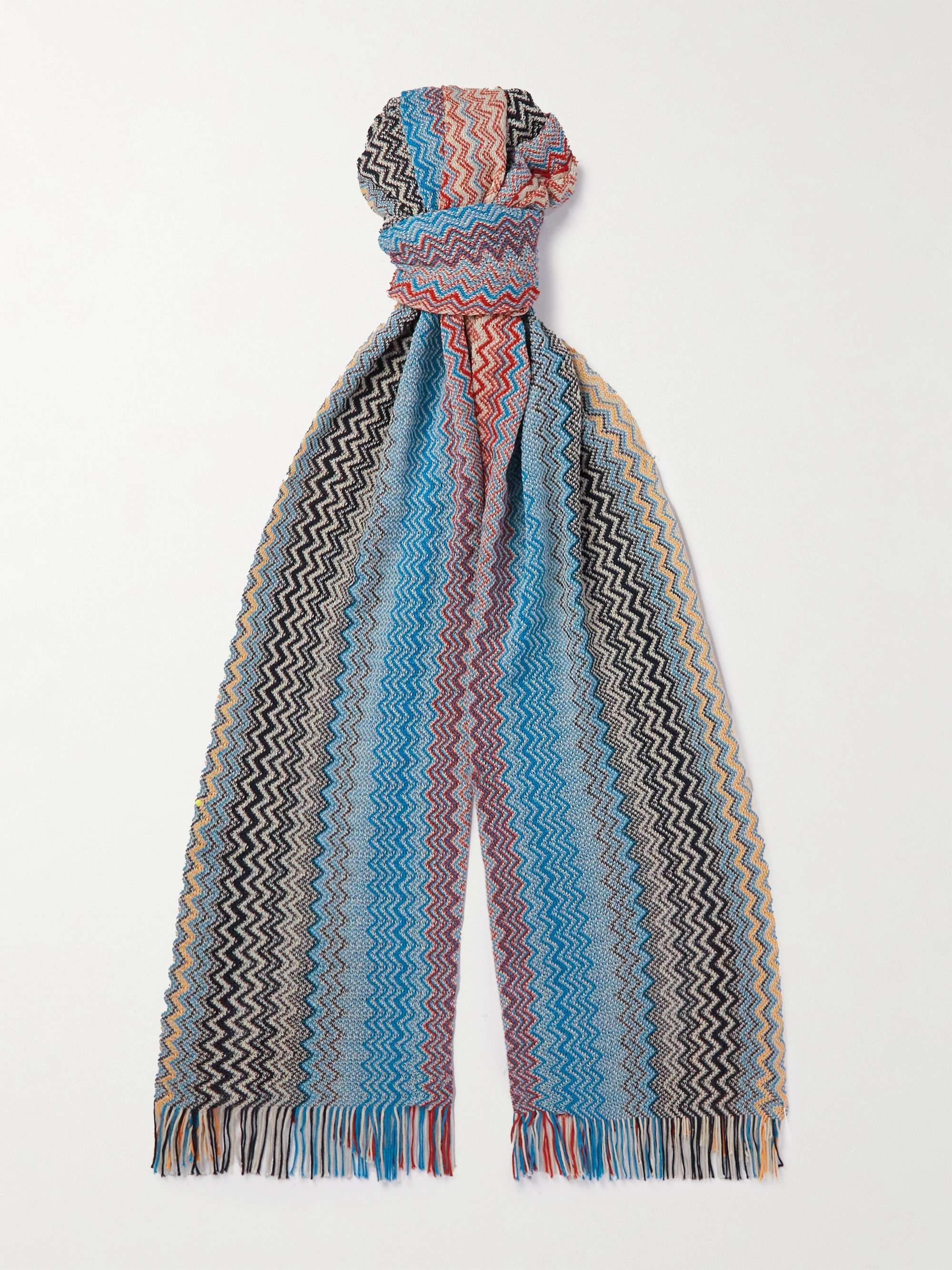 Gestreifter Schal aus Baumwolle mit Fransen in Häkeloptik | MR PORTER
