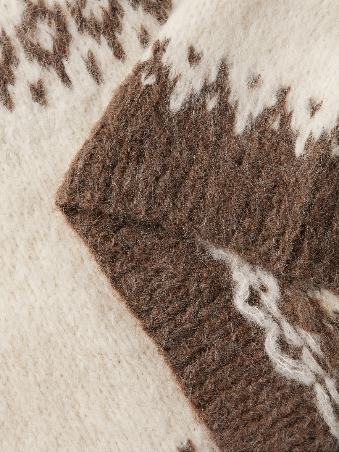 Shop Bode Branch Yoke Intarsia-knit Alpaca-blend Sweater In Neutrals