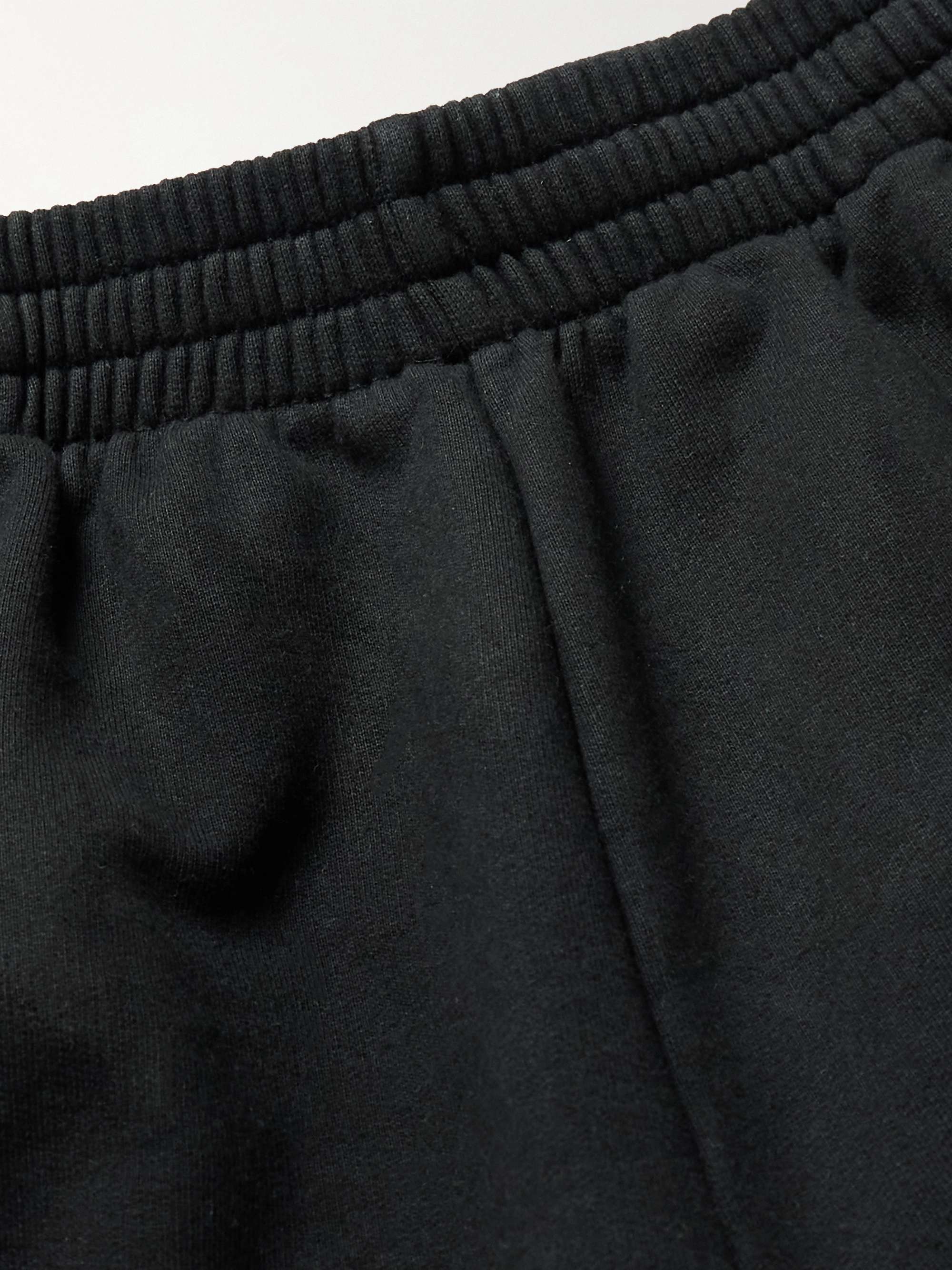 BALENCIAGA Wide-Leg Distressed Logo-Appliquéd Cotton-Jersey Sweatpants ...