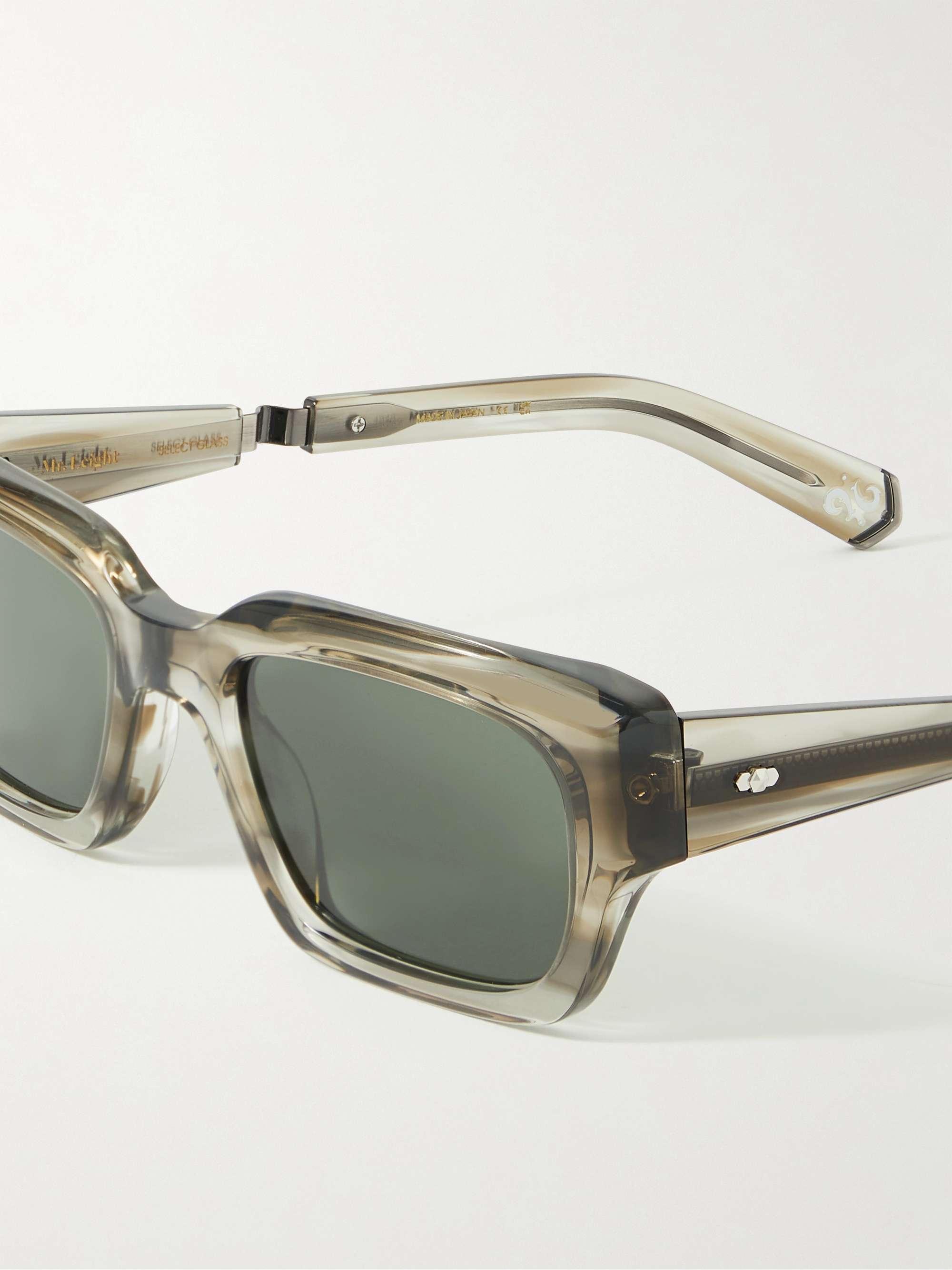 MR LEIGHT Maverick S Sonnenbrille mit rechteckigem Rahmen aus Azetat mit stahlgrauen Details