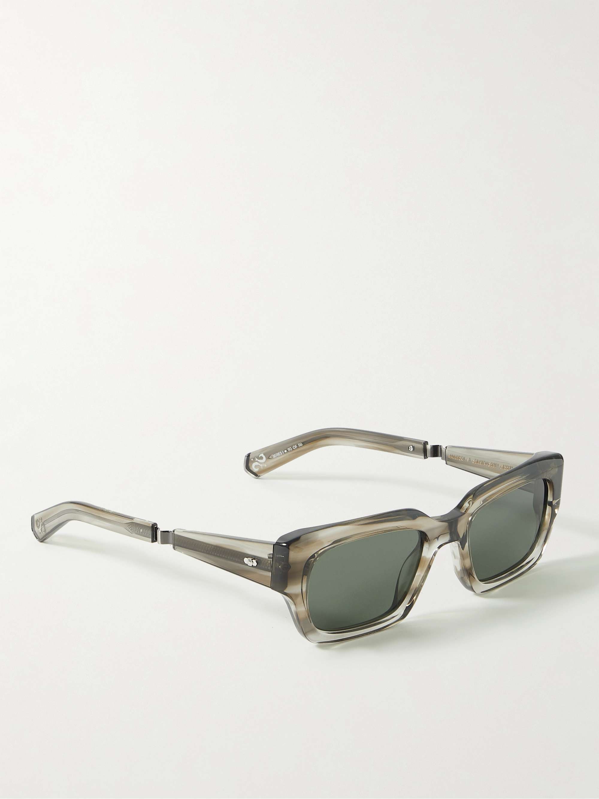MR LEIGHT Maverick S Sonnenbrille mit rechteckigem Rahmen aus Azetat mit stahlgrauen Details