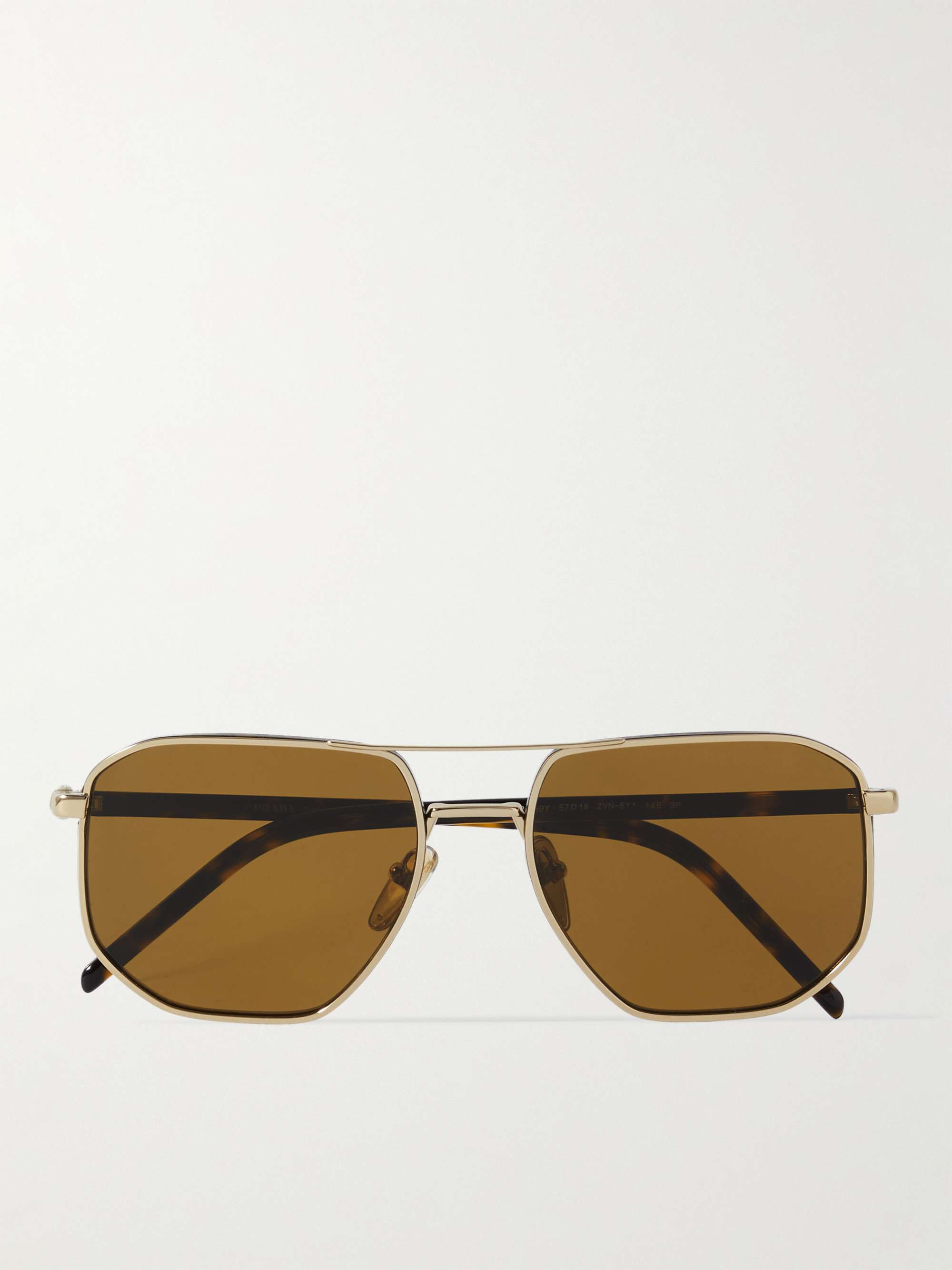 PRADA EYEWEAR Aviator-Style Gold-Tone and Tortoiseshell Acetate Sunglasses  for Men | MR PORTER