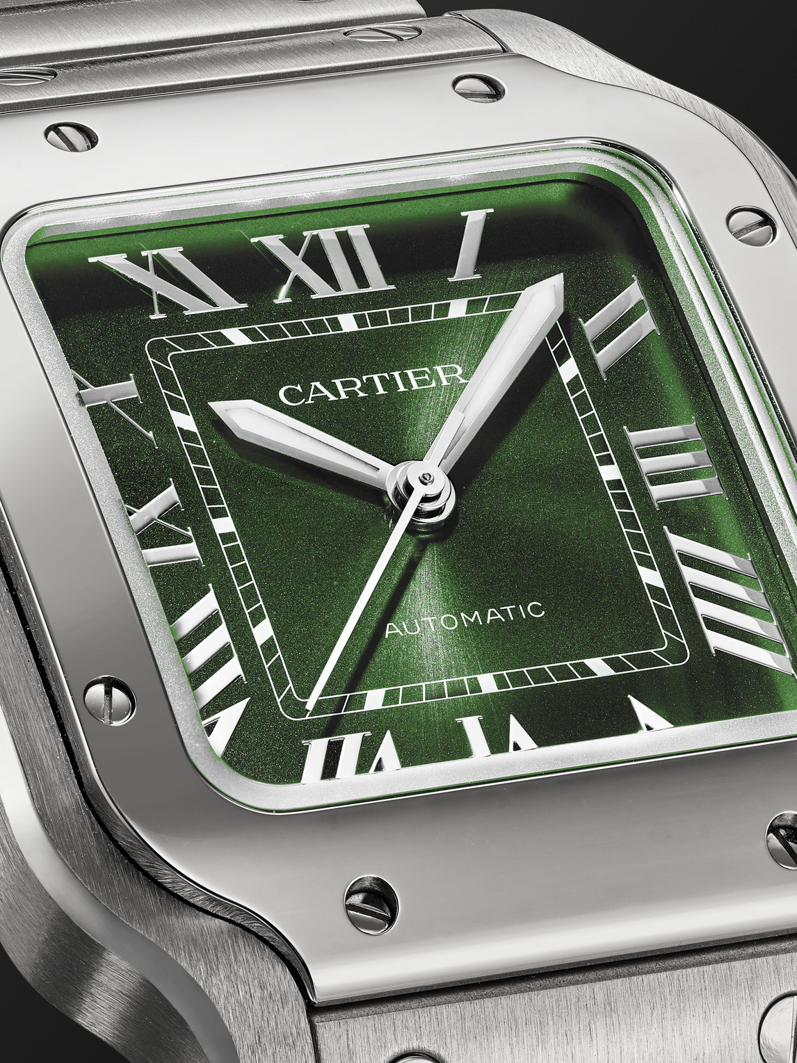 Shop Cartier Santos De  Automatic 35.1mm Interchangeable Stainless Steel And Alligator Watch, Ref. No. Crw In Green