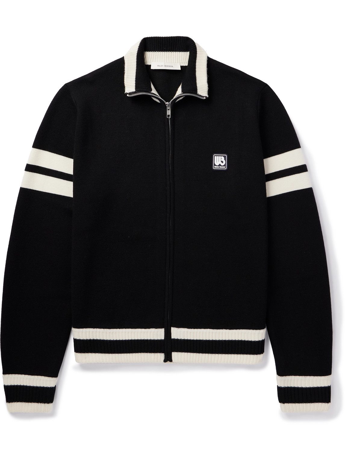 Logo-Appliquéd Striped Wool Track Jacket