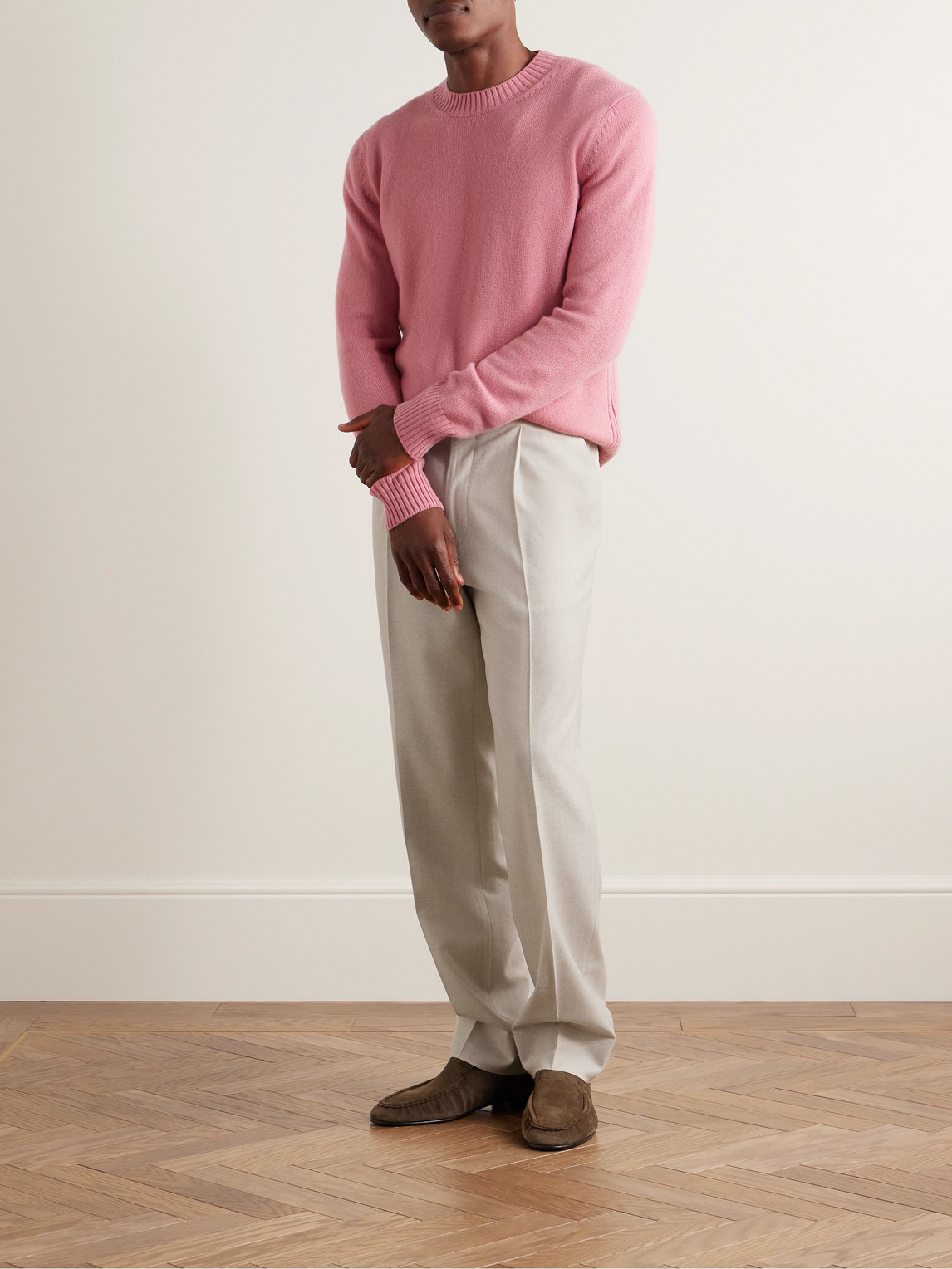 Shop Stòffa Tapered Pleated Wool Trousers In Neutrals