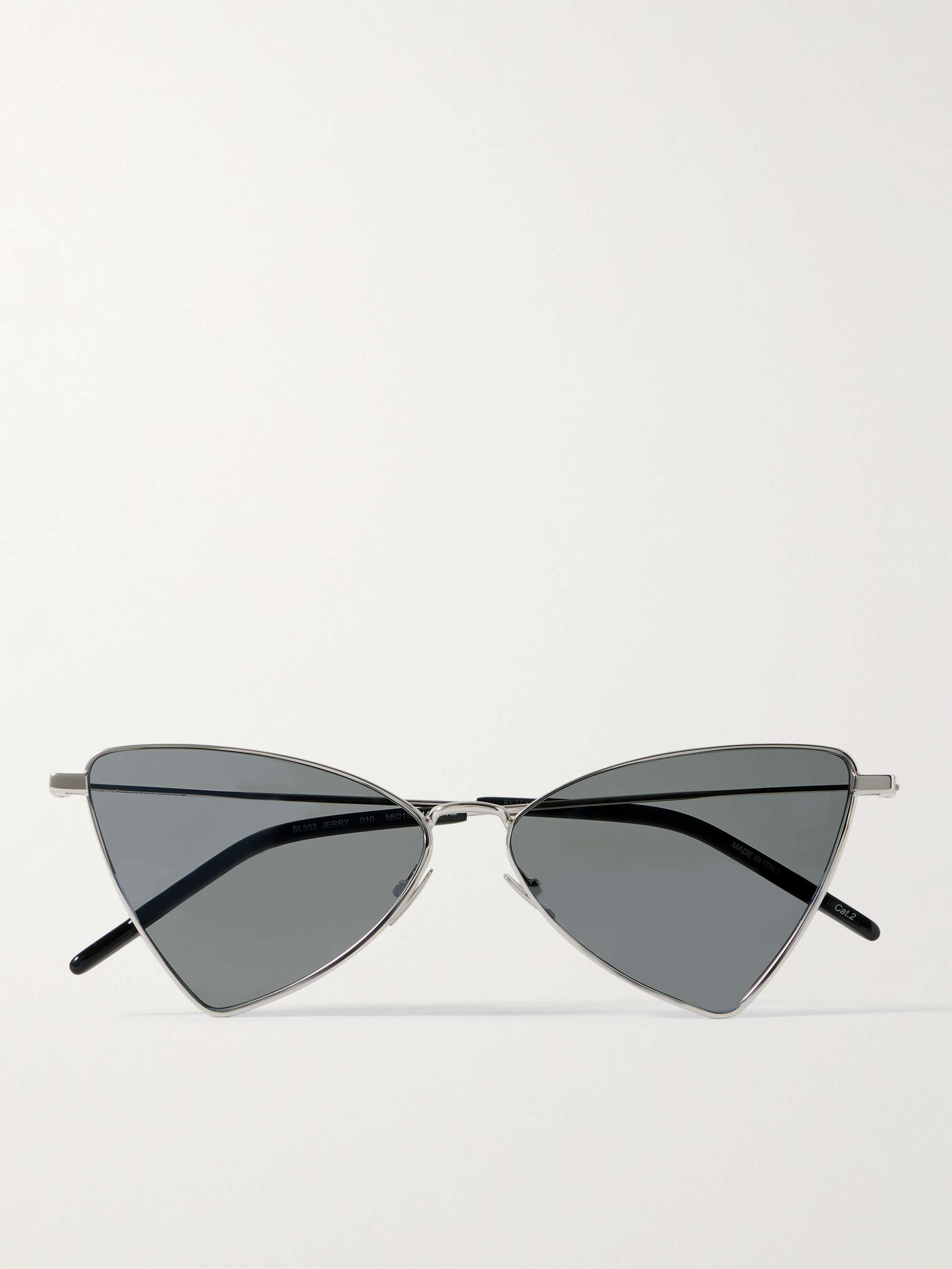 SAINT LAURENT EYEWEAR Triangle-Frame Silver-Tone Sunglasses for Men | MR  PORTER