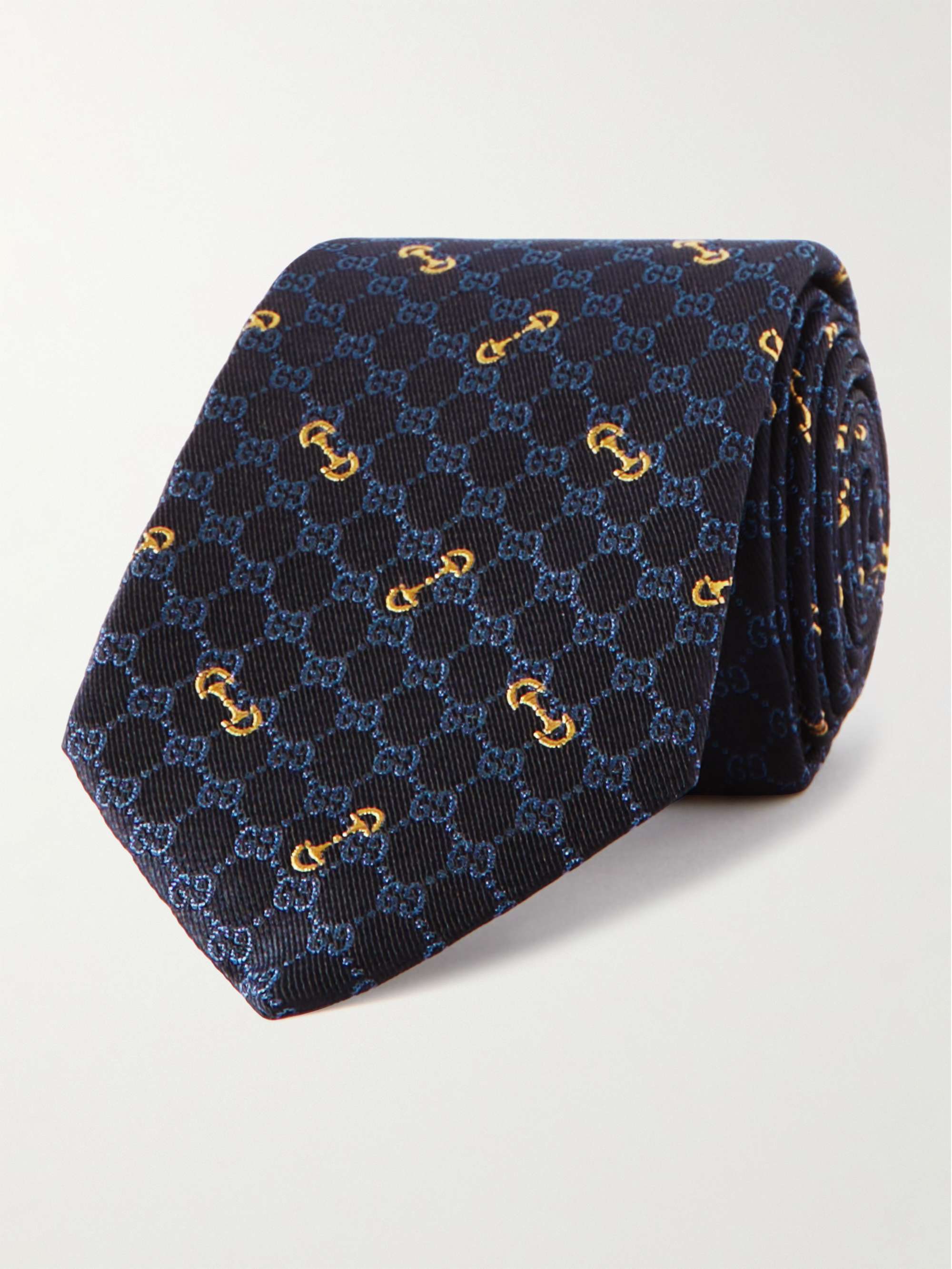 Cravatta in seta jacquard con logo ricamato, 7 cm GUCCI da uomo | MR PORTER