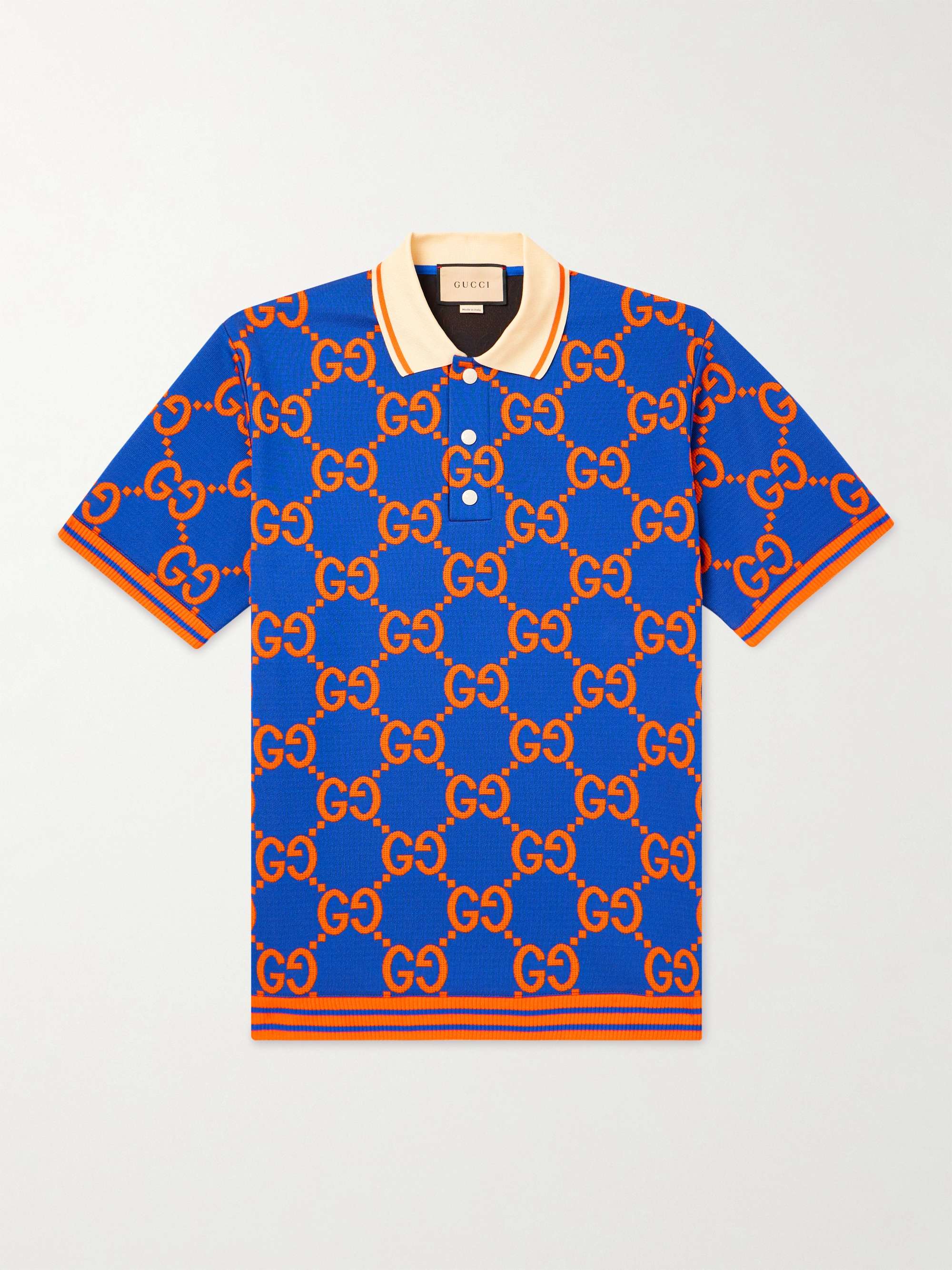 GUCCI Jacquard-Knit Polo Shirt for Men | MR PORTER