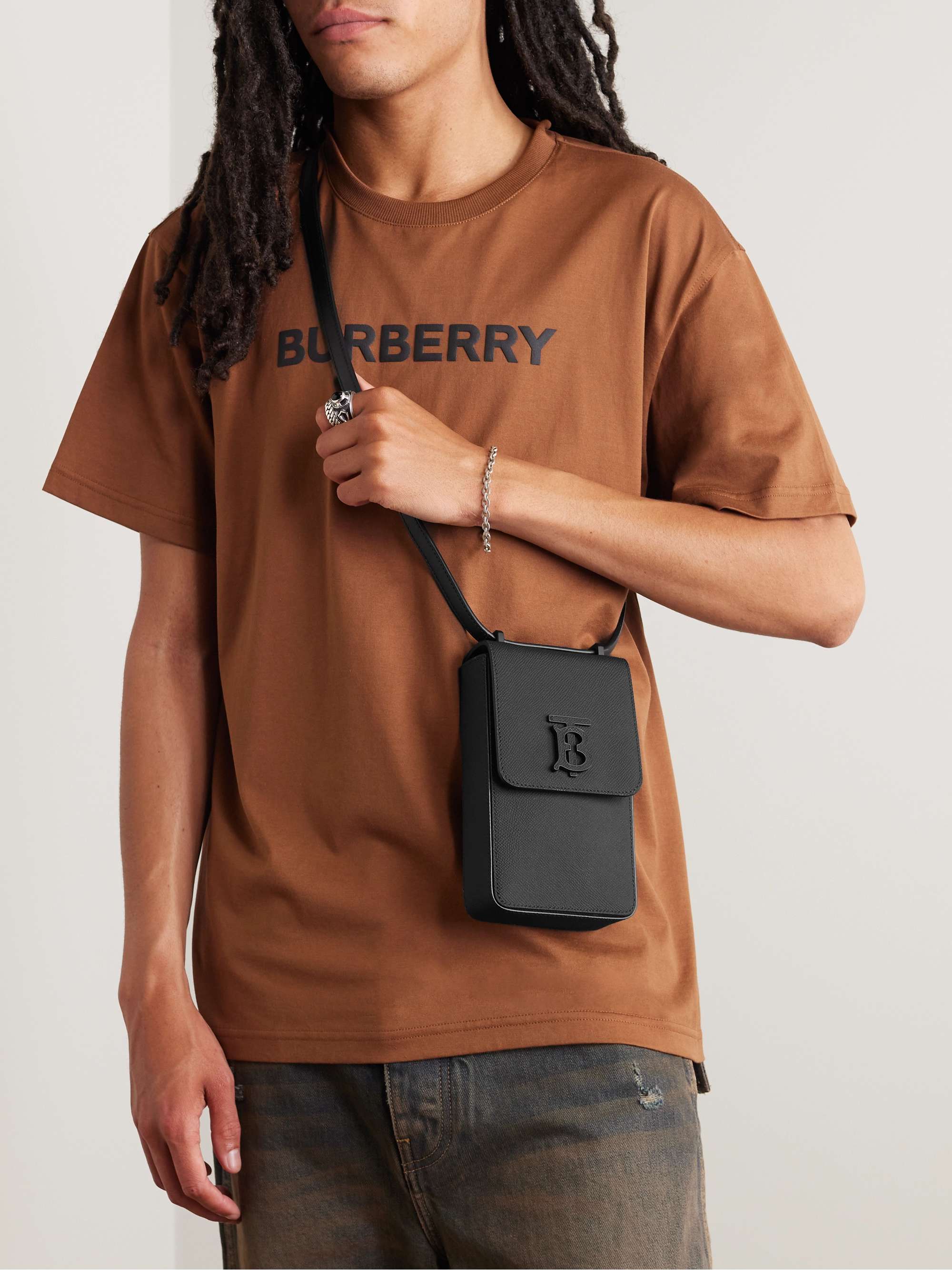 BURBERRY Full-Grain Leather Phone Pouch for Men | MR PORTER