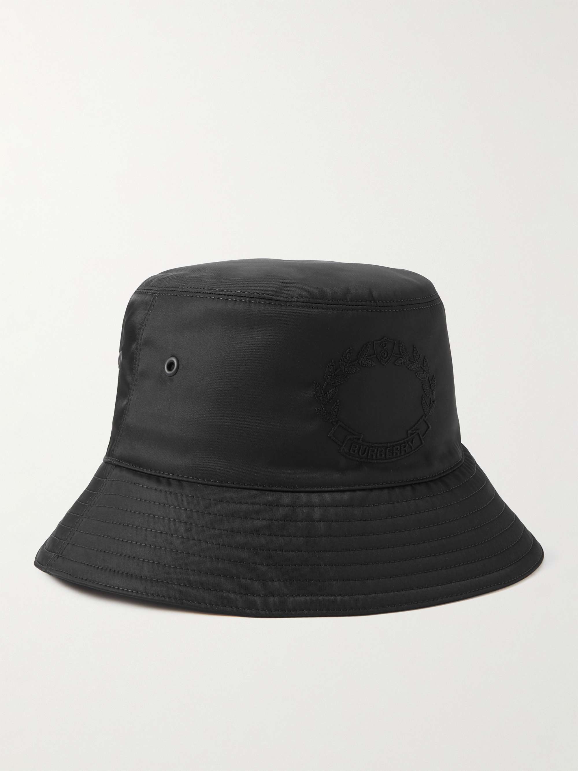 BURBERRY Logo-Embroidered Recycled-Shell Bucket Hat for Men | MR PORTER
