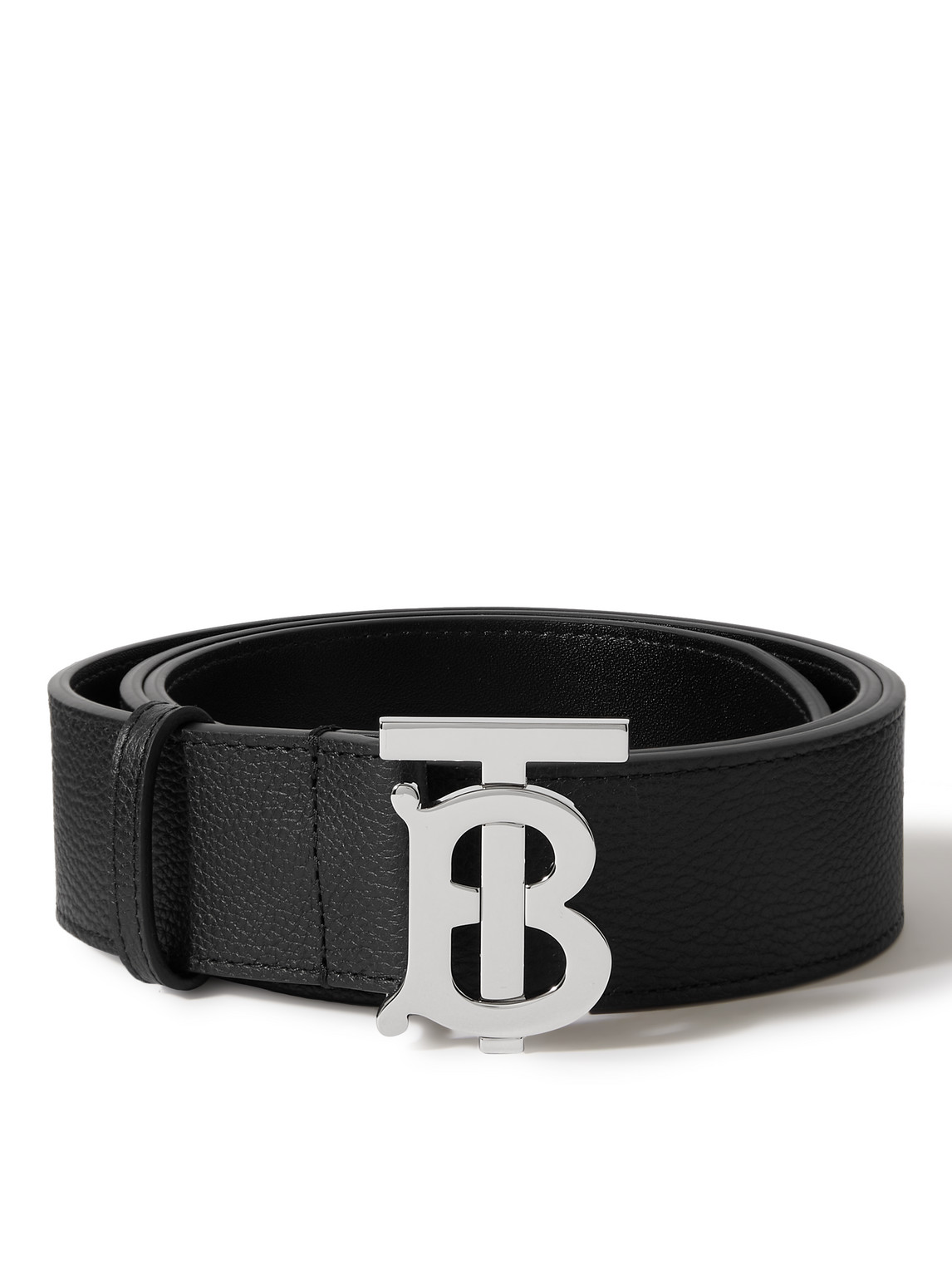 Shop Burberry 4cm Leather Belt In Black