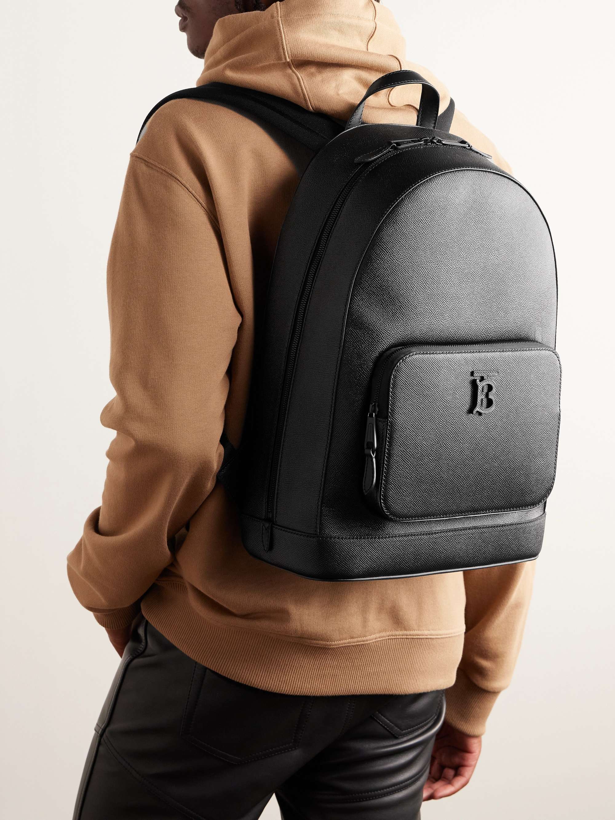 BURBERRY Full-Grain Leather Backpack for Men | MR PORTER