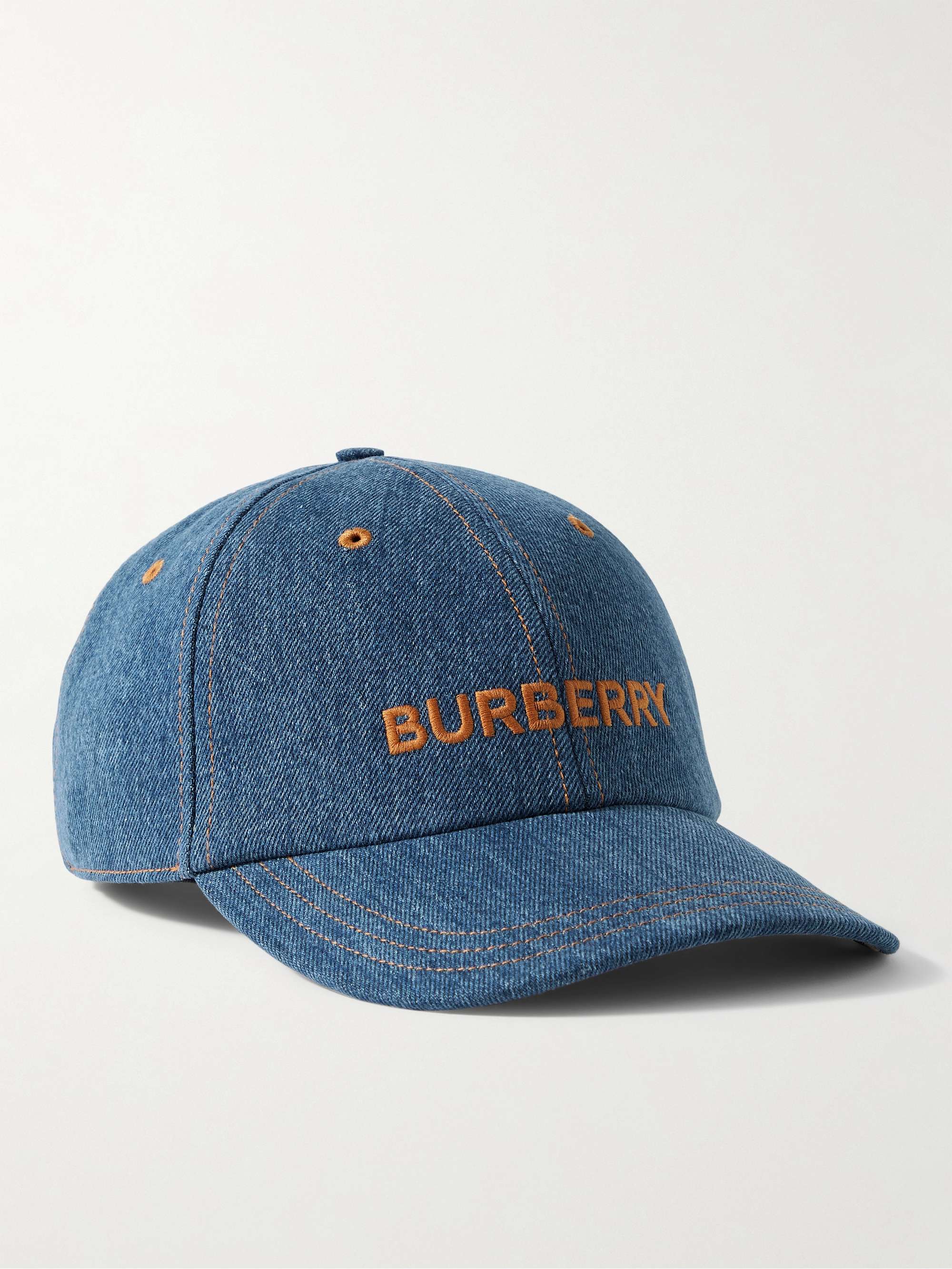 BURBERRY Logo-Embroidered Denim Baseball Cap for Men | MR PORTER