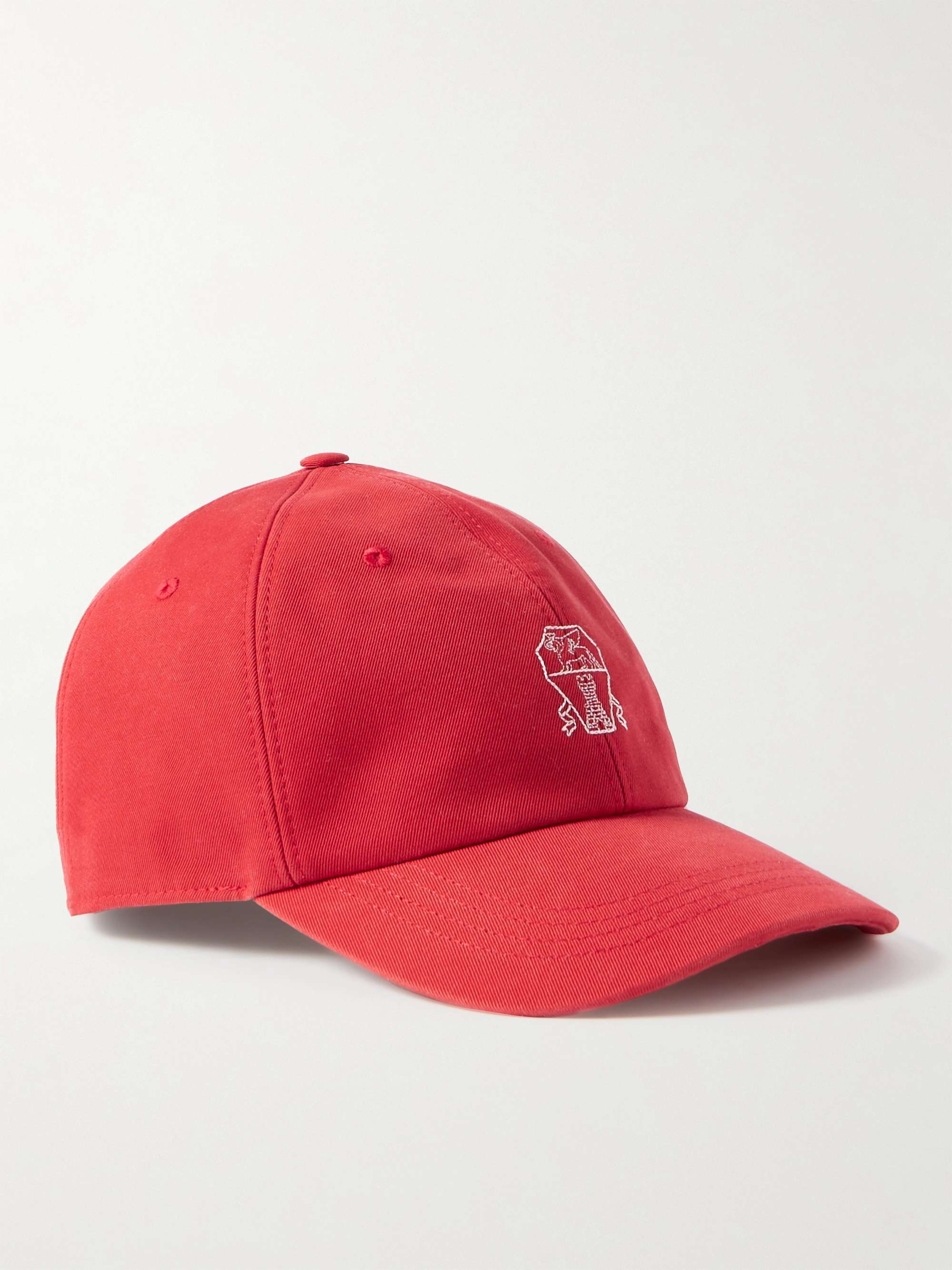 أحمر قبعة بيسبول من قطن التويل مُطرّزة بشعار العلامة | POLO RALPH LAUREN |  MR PORTER