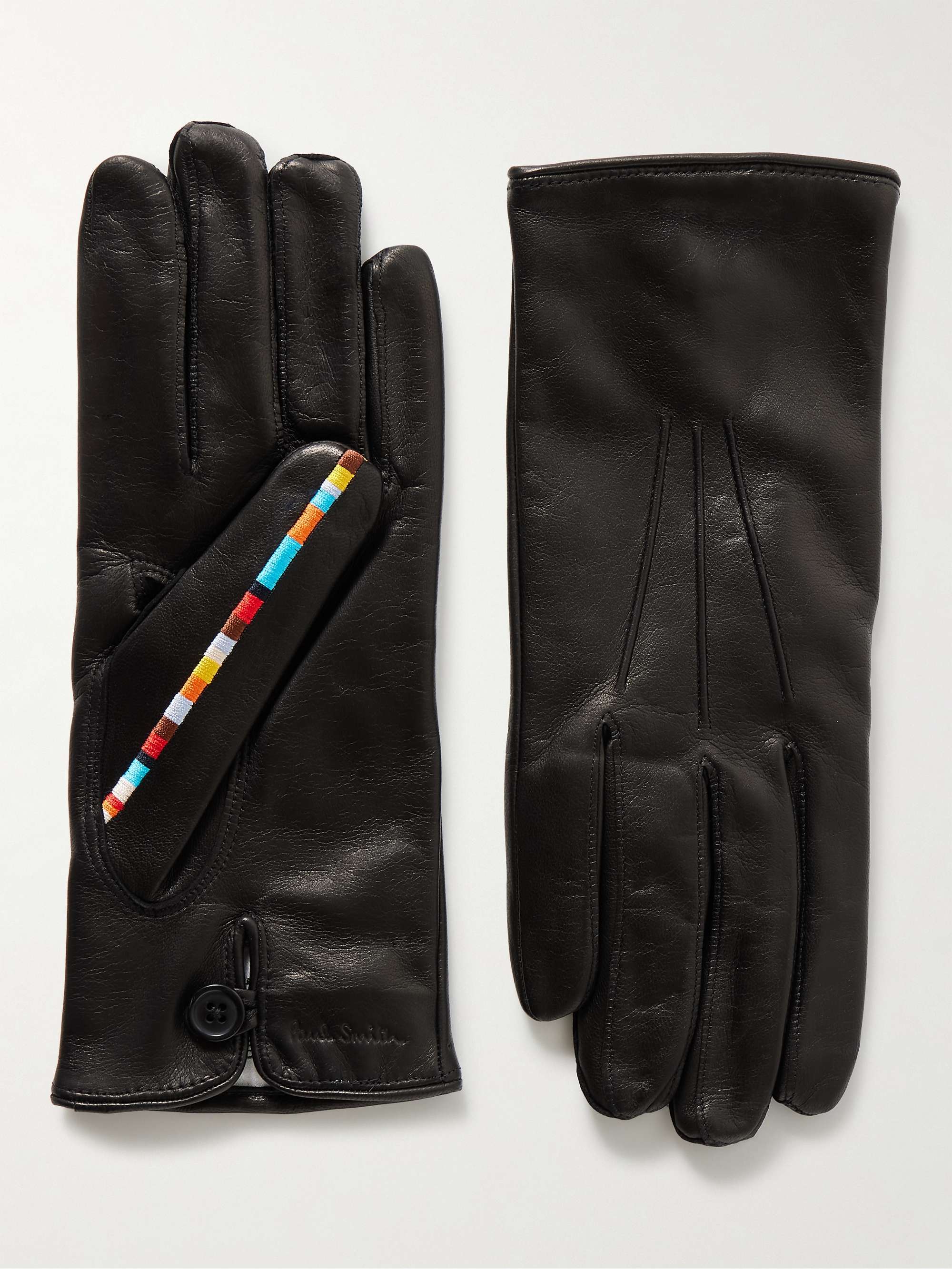 PAUL SMITH Embroidered Leather Gloves for Men | MR PORTER