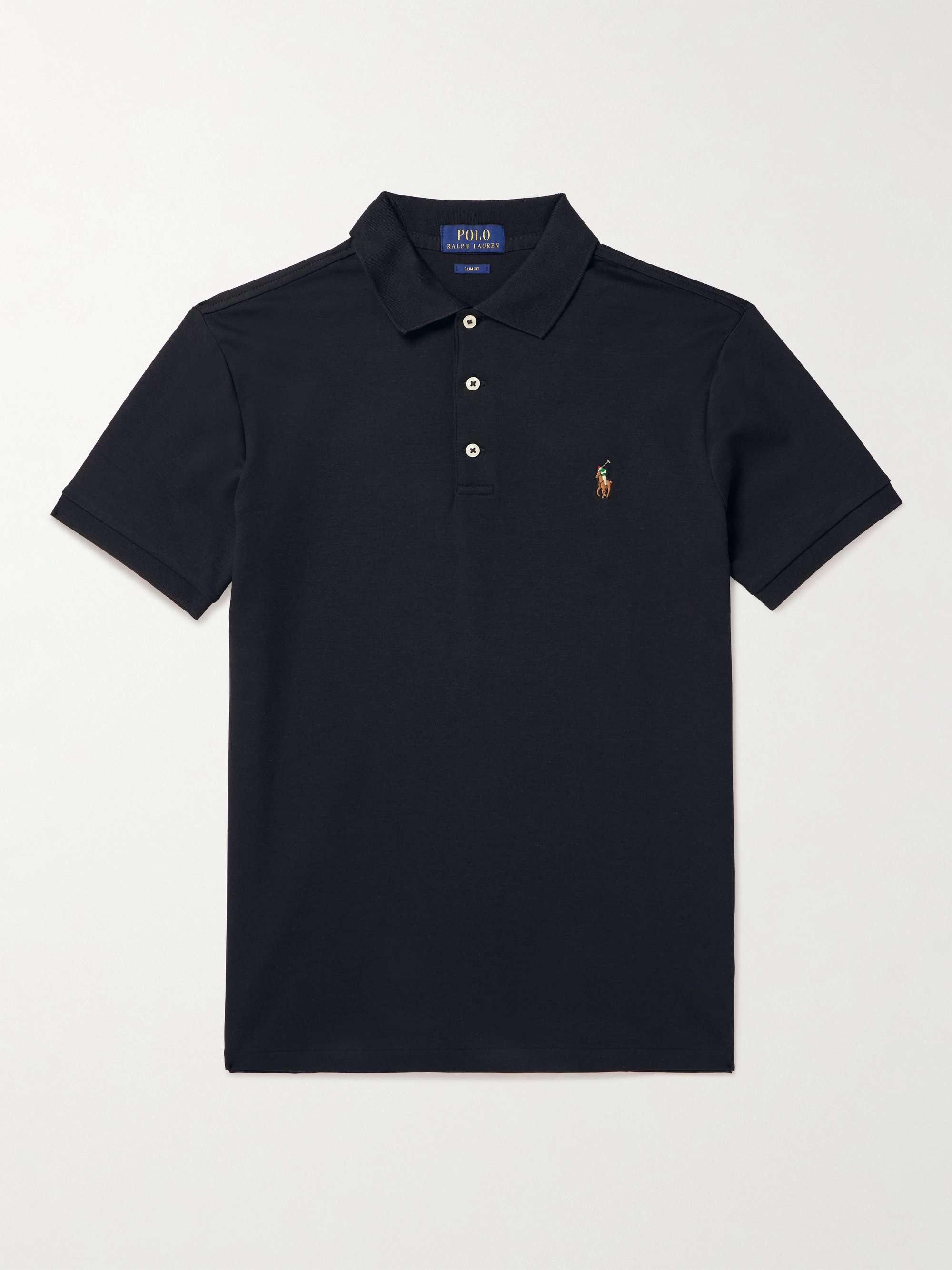 Slim-Fit Logo-Embroidered Pima Cotton Polo Shirt