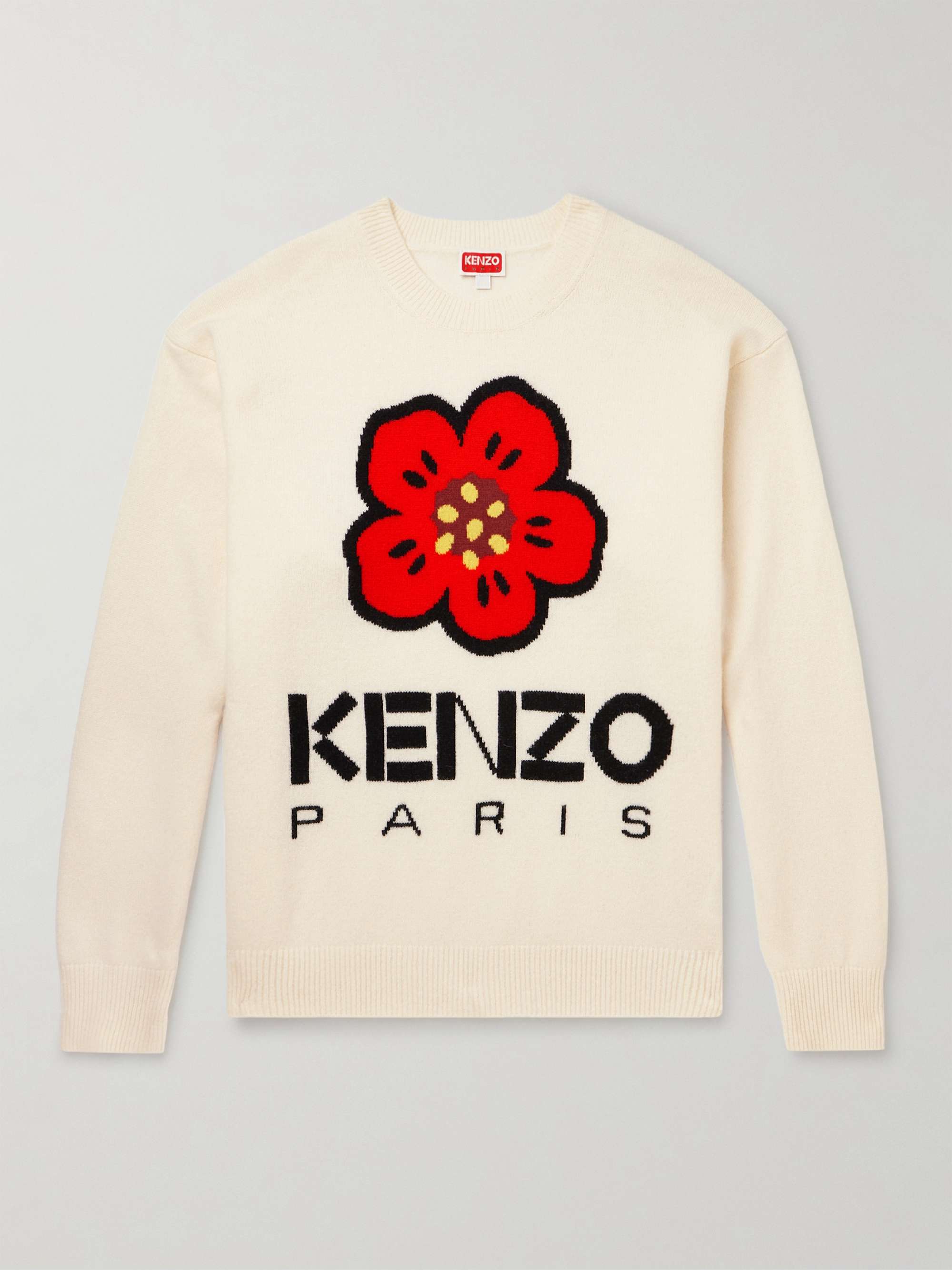 KENZO Logo-Jacquard Wool Sweater for Men | MR PORTER
